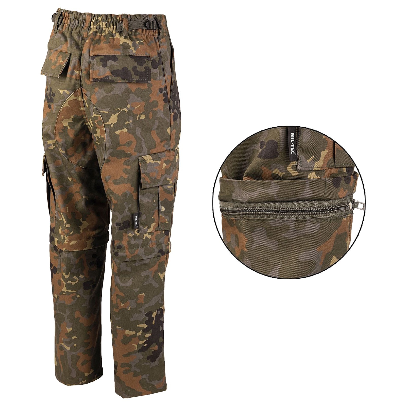 Mil-Tec Zip-Off BDU Lasten Housut - Flecktarn