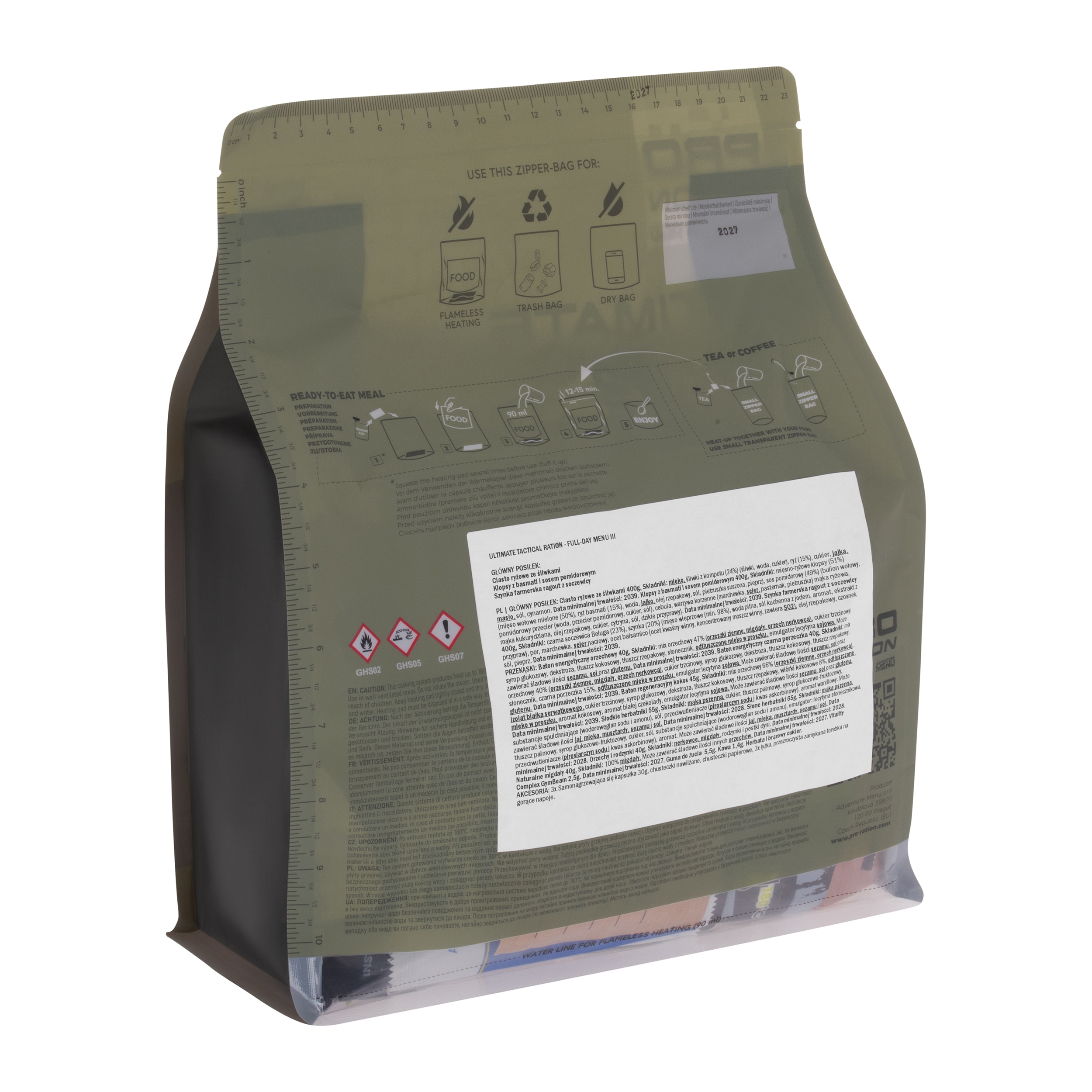 Pro Ration Ultimate Tactical Ration Full-Day Menu III Kenttäannos