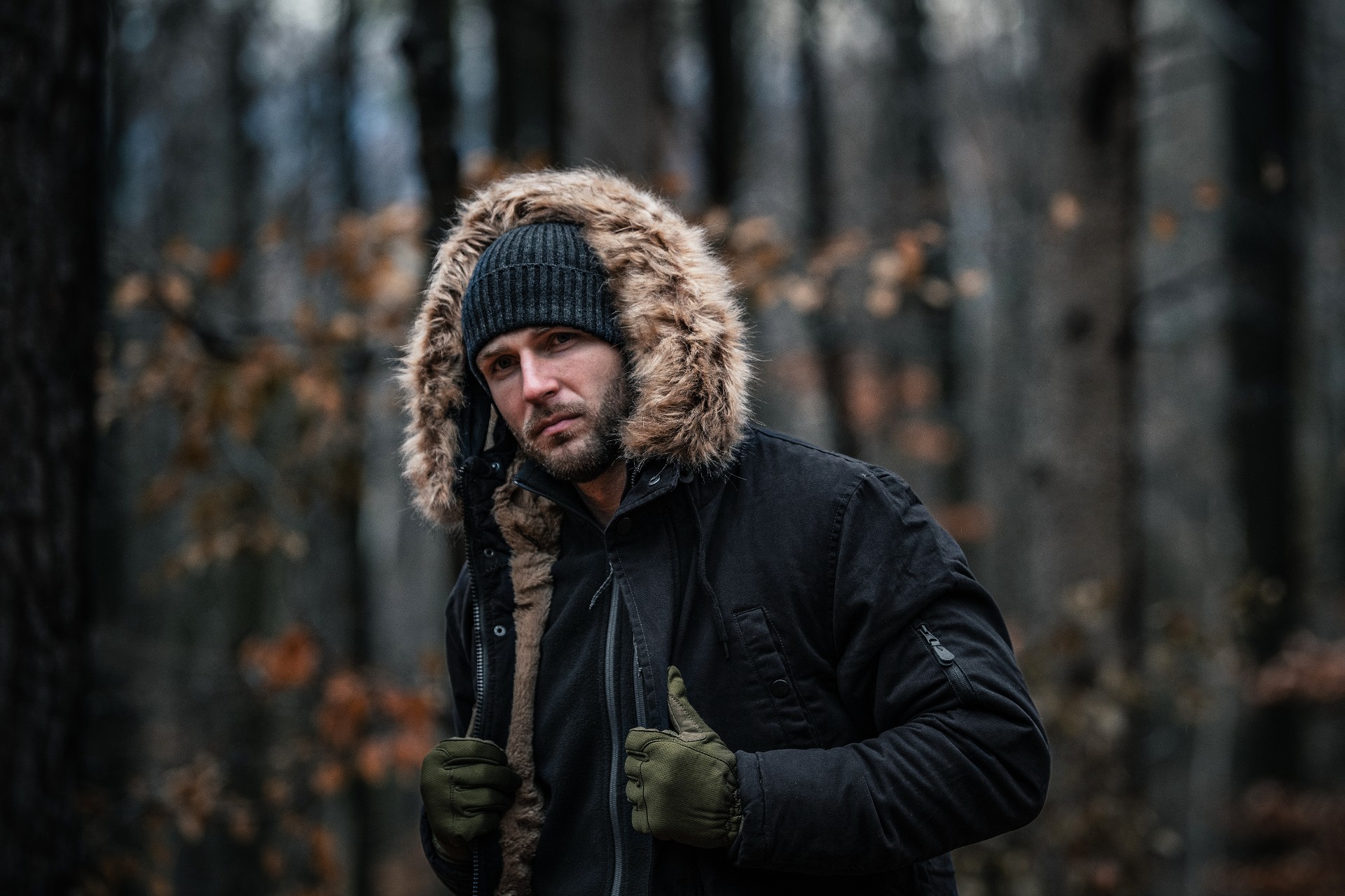 Military Wear Fish Tail Parka Takki - Black