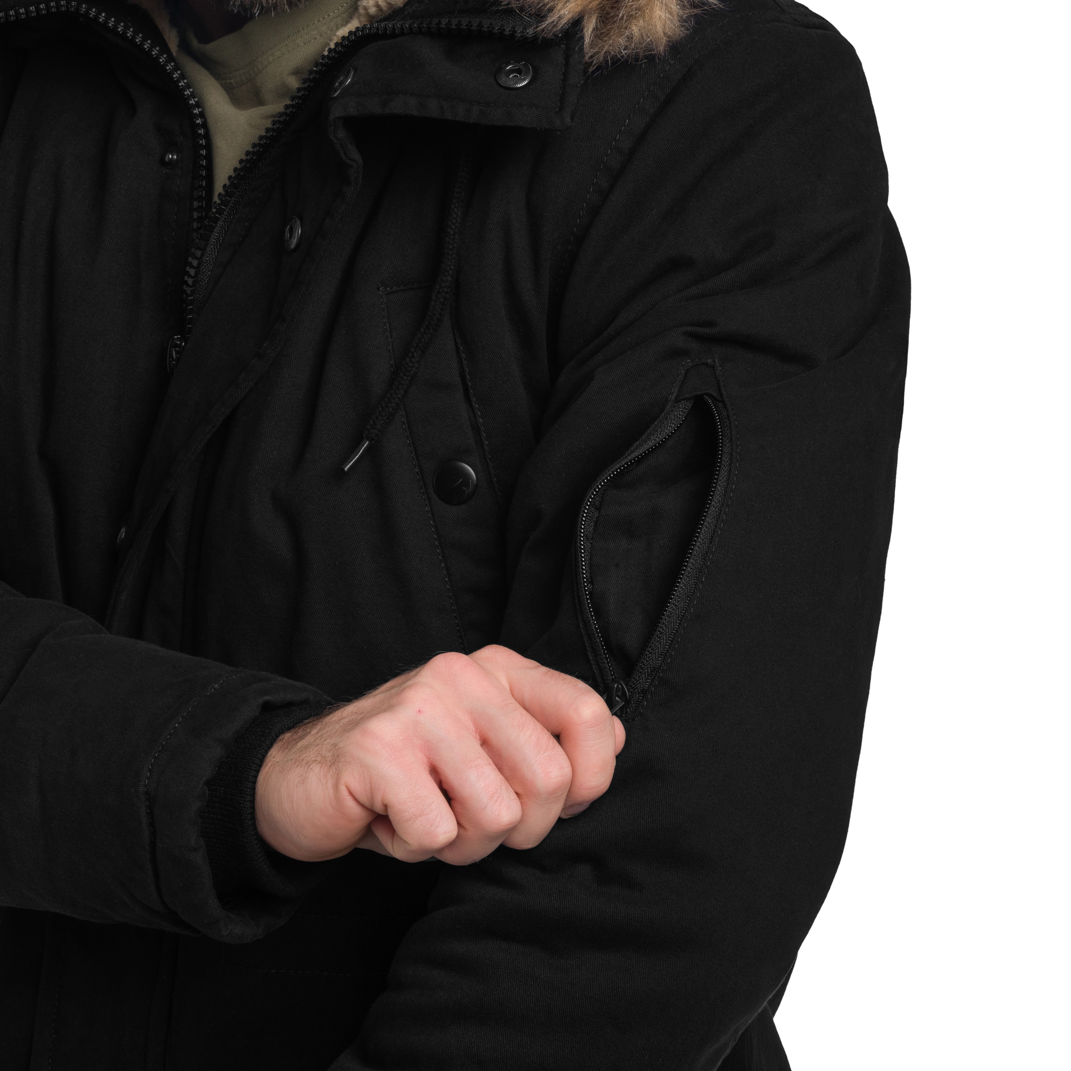 Military Wear Fish Tail Parka Takki - Black