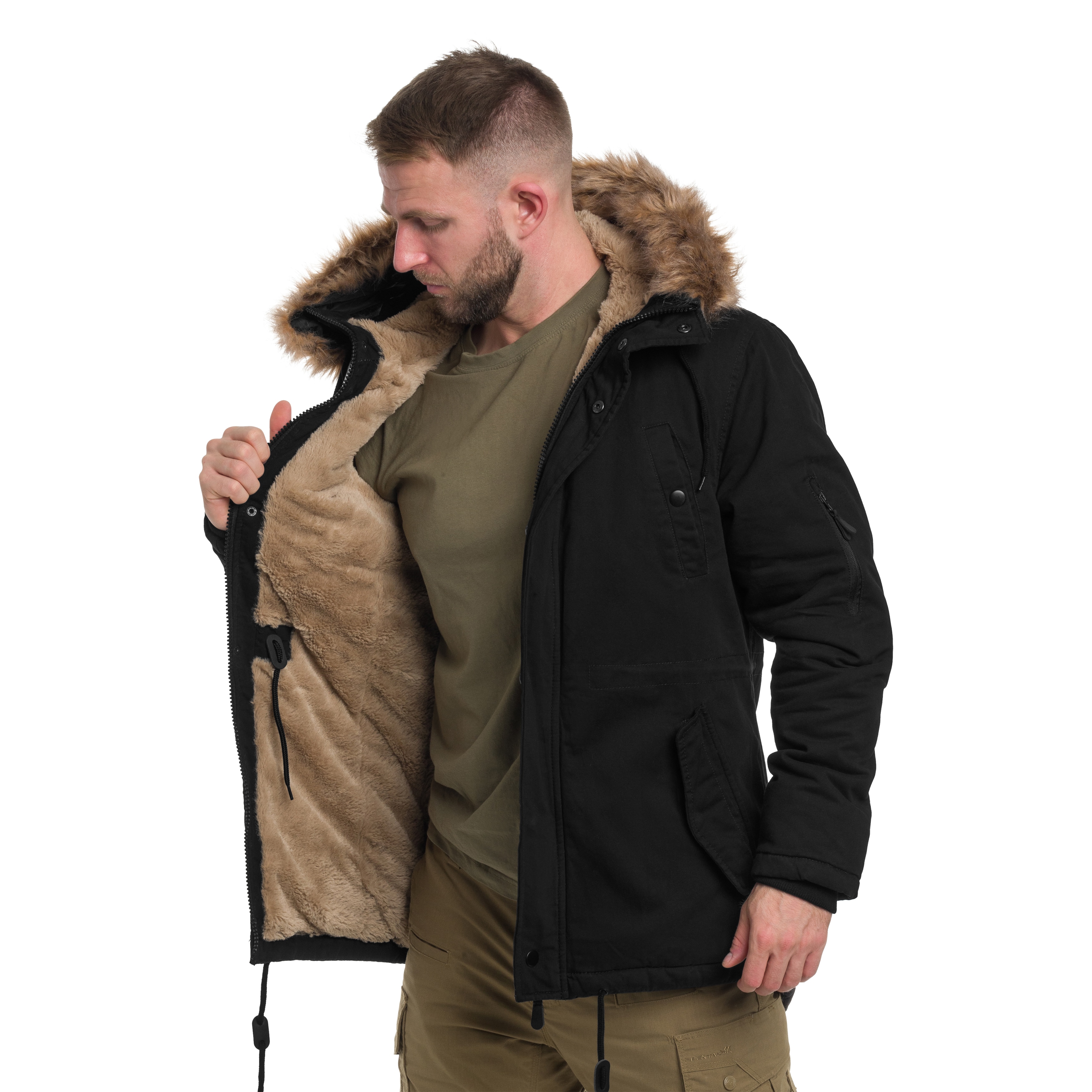 Military Wear Fish Tail Parka Takki - Black