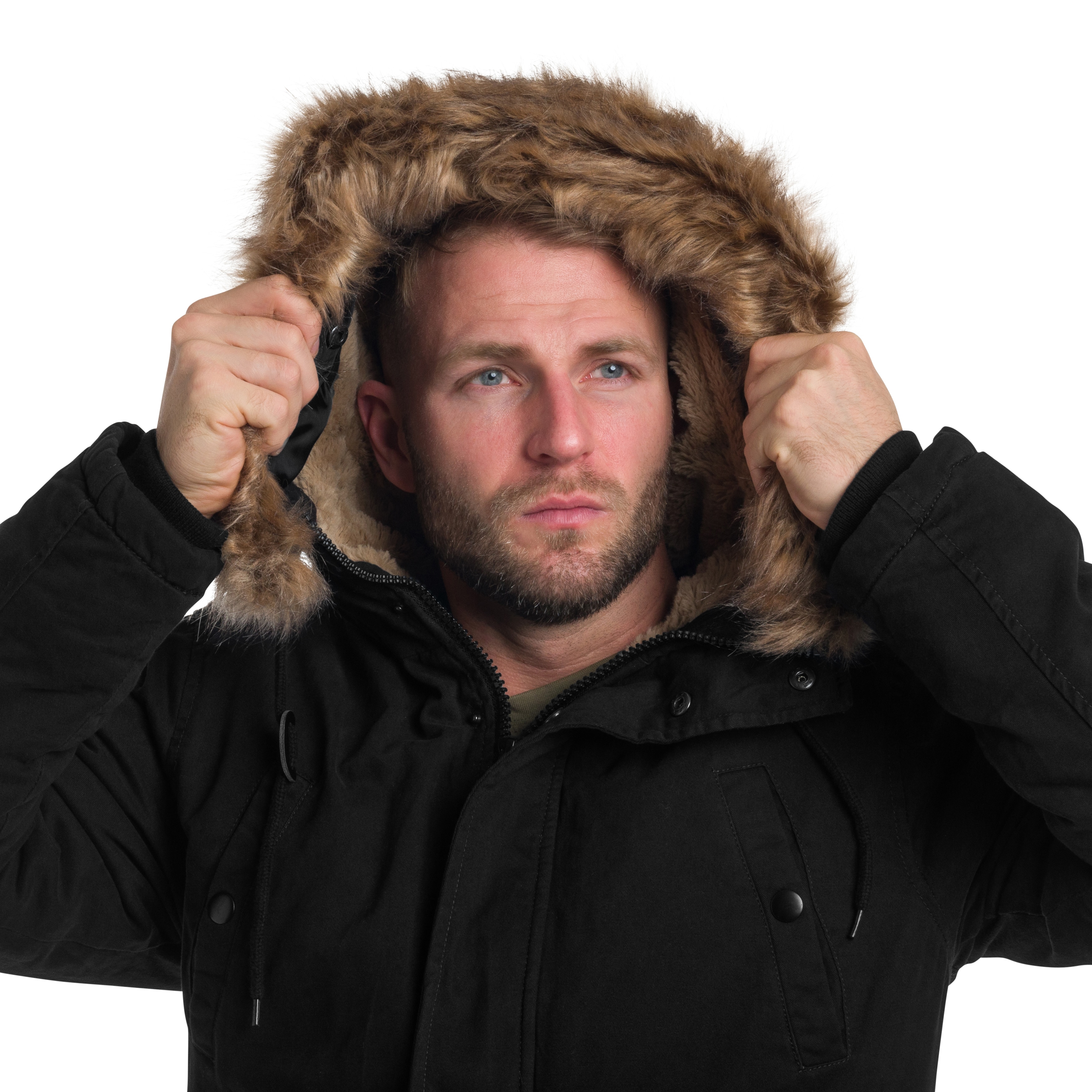 Military Wear Fish Tail Parka Takki - Black