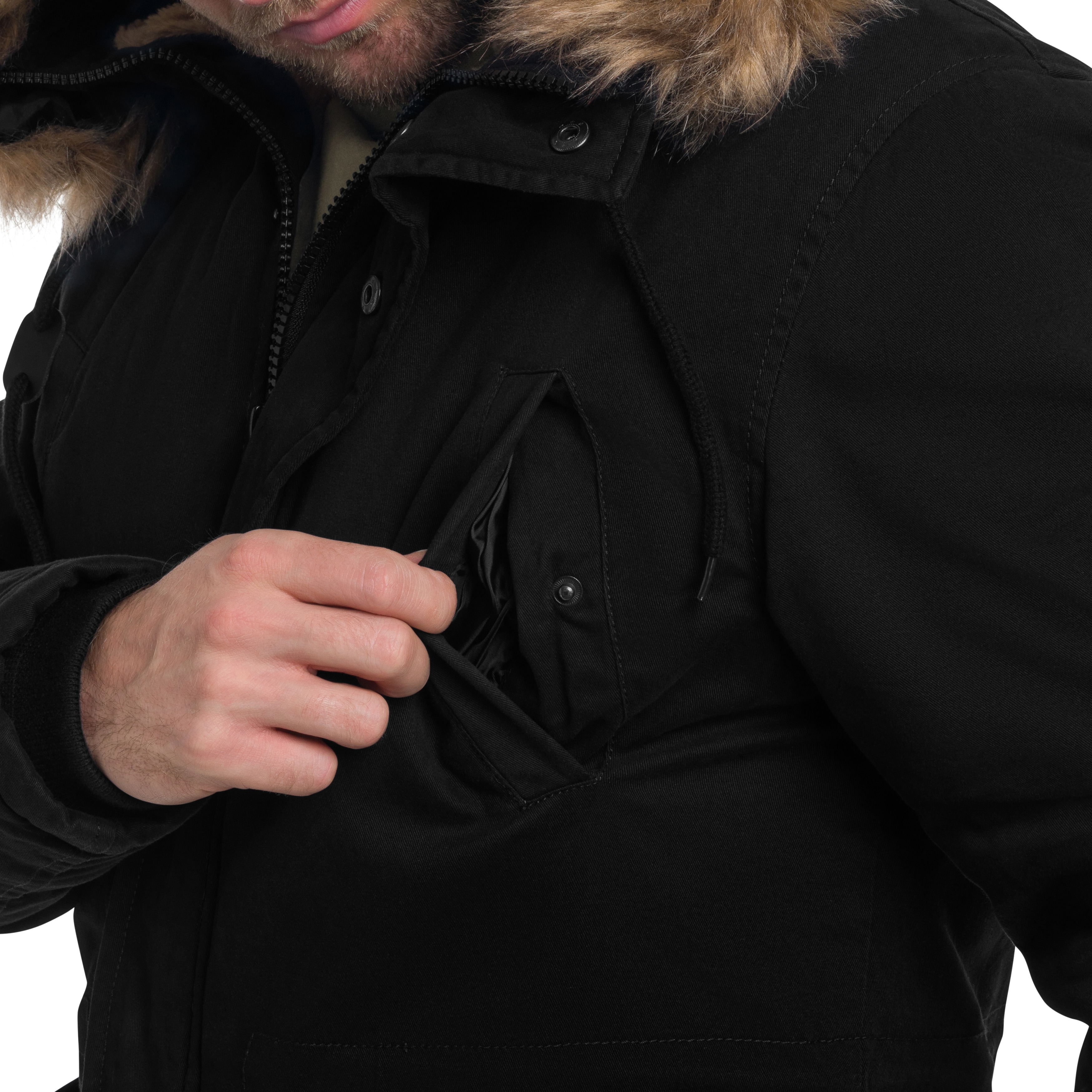 Military Wear Fish Tail Parka Takki - Black