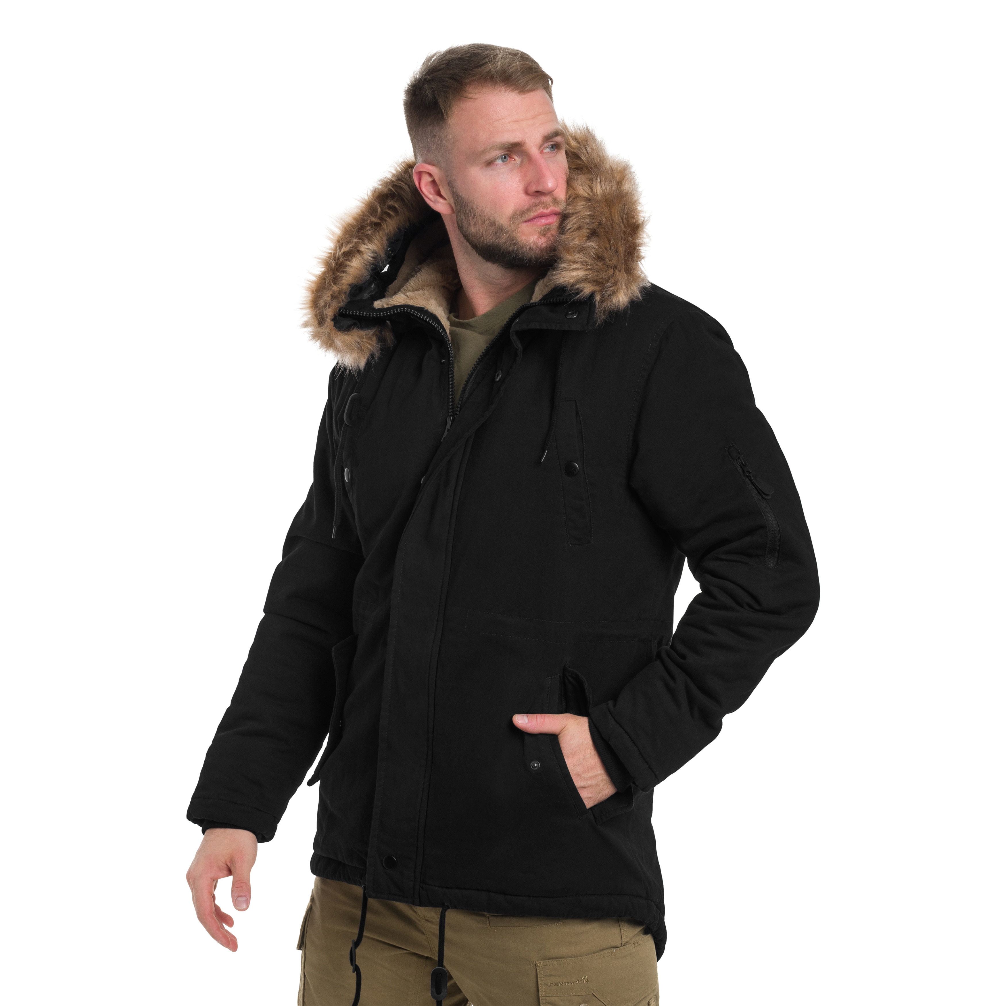 Military Wear Fish Tail Parka Takki - Black