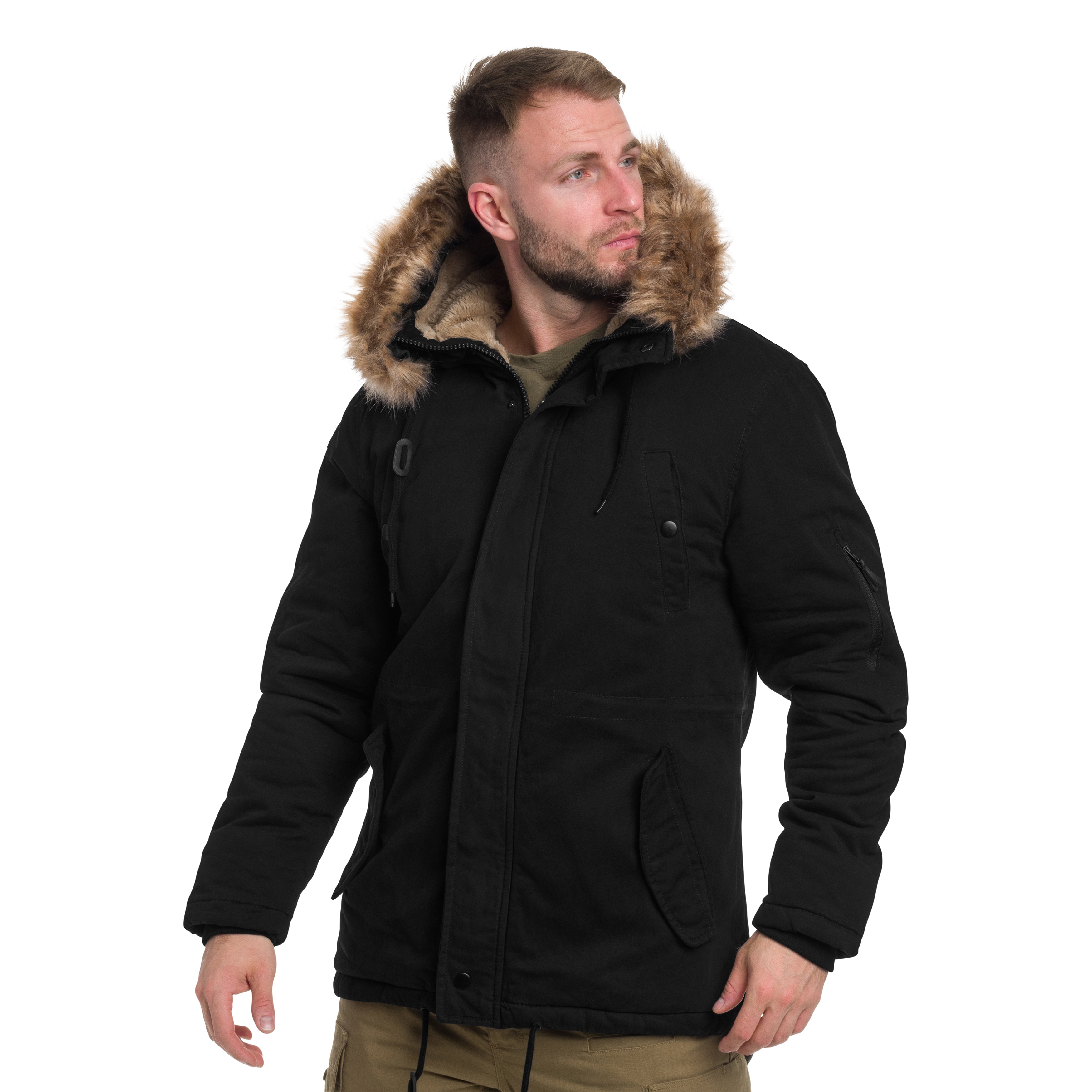 Military Wear Fish Tail Parka Takki - Black