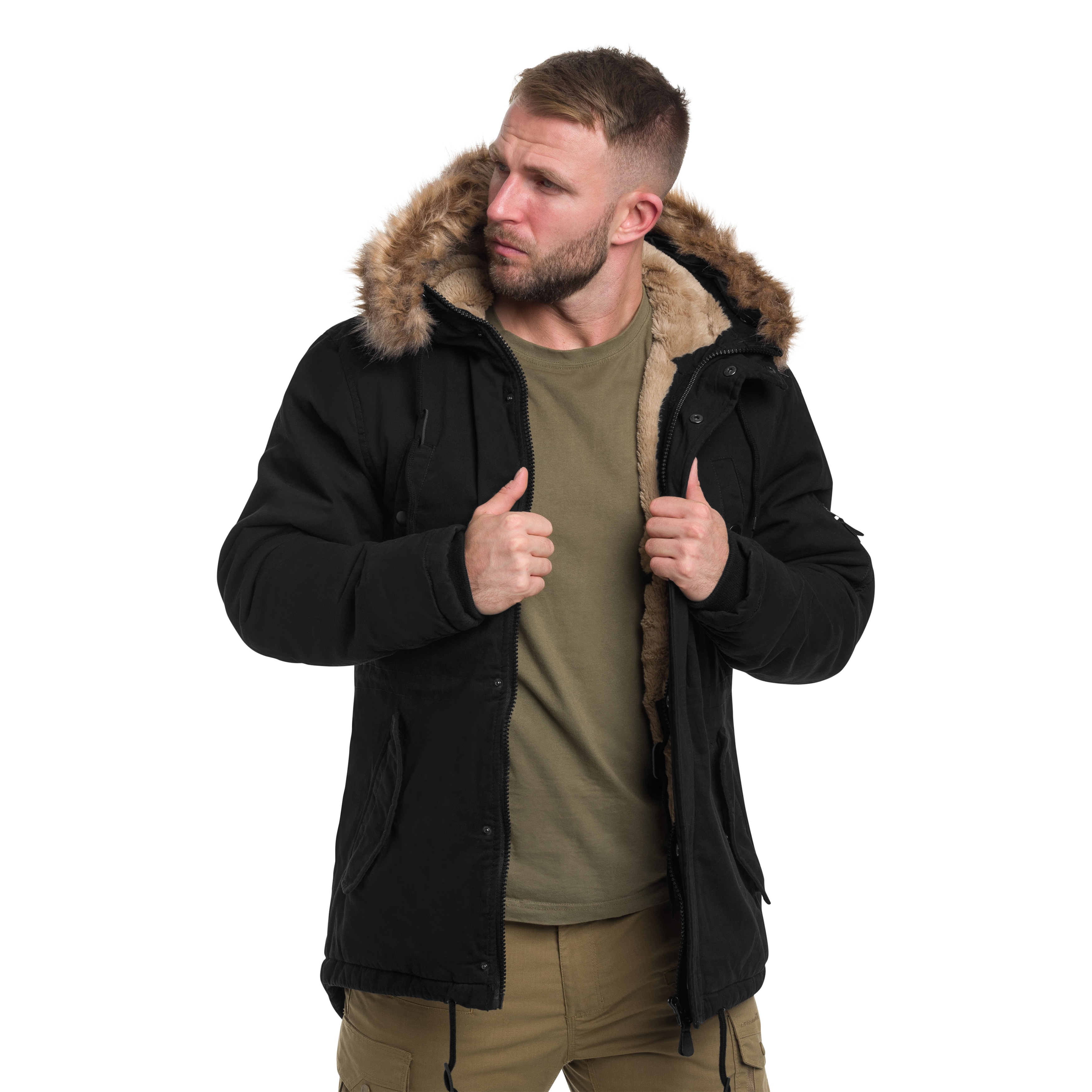 Military Wear Fish Tail Parka Takki - Black
