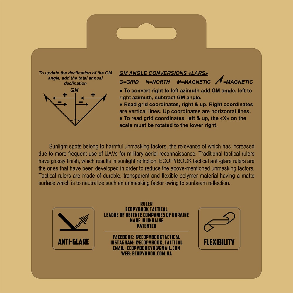 M-Tac Ecopybook Tactical Protractor Round NATO Viivain