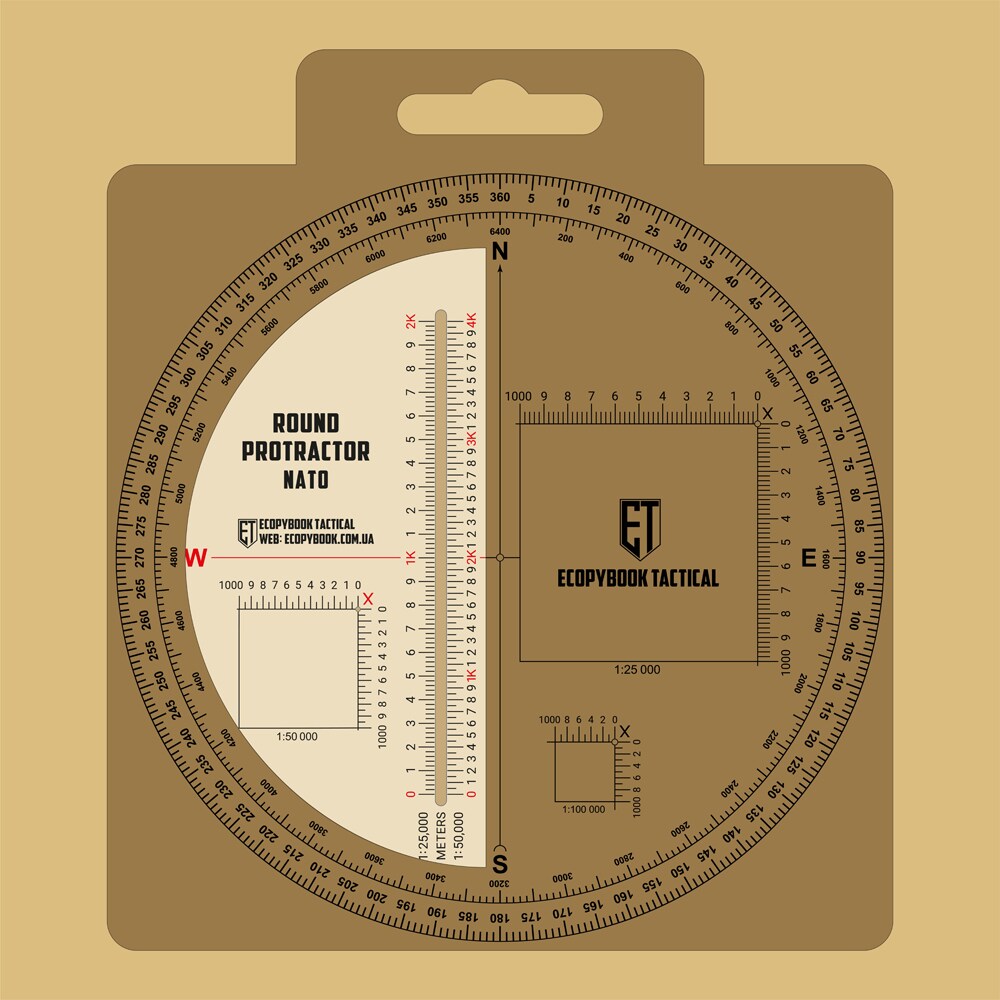 M-Tac Ecopybook Tactical Protractor Round NATO Viivain