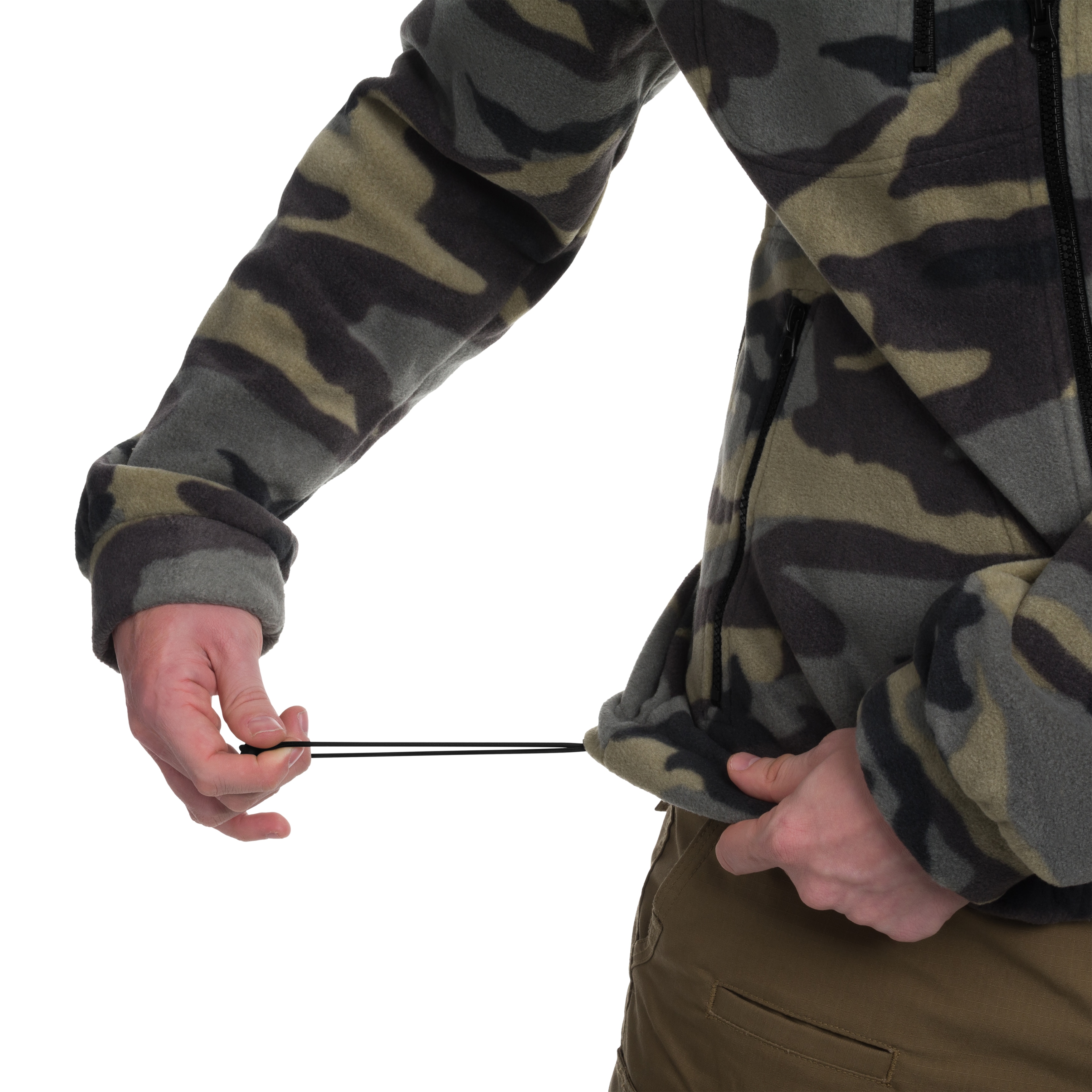 Fleece-takki hupulla - Camouflage