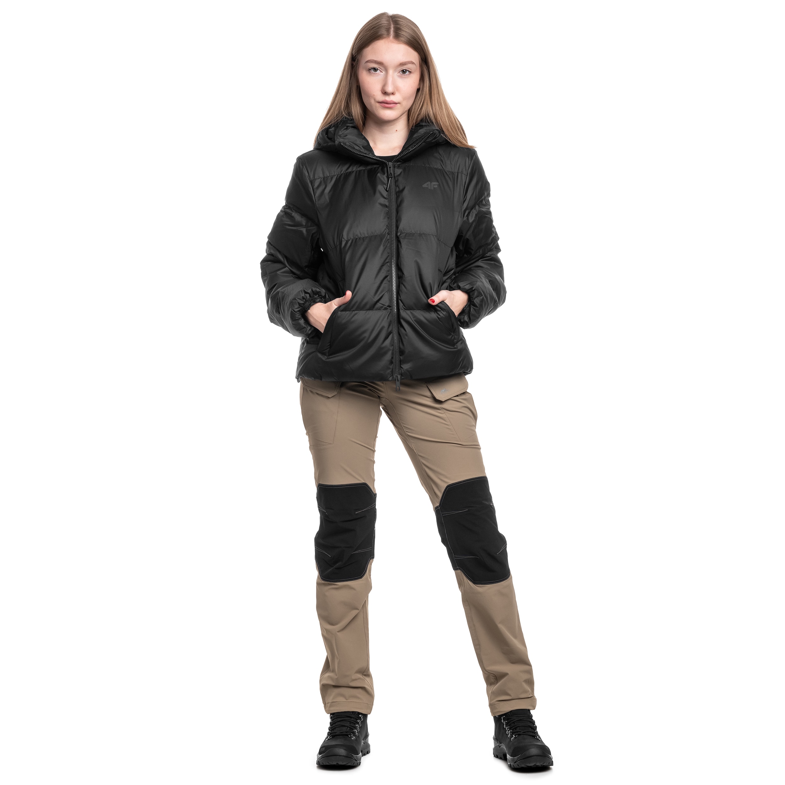 4F F481 Naisten Untuvatakki - Deep Black