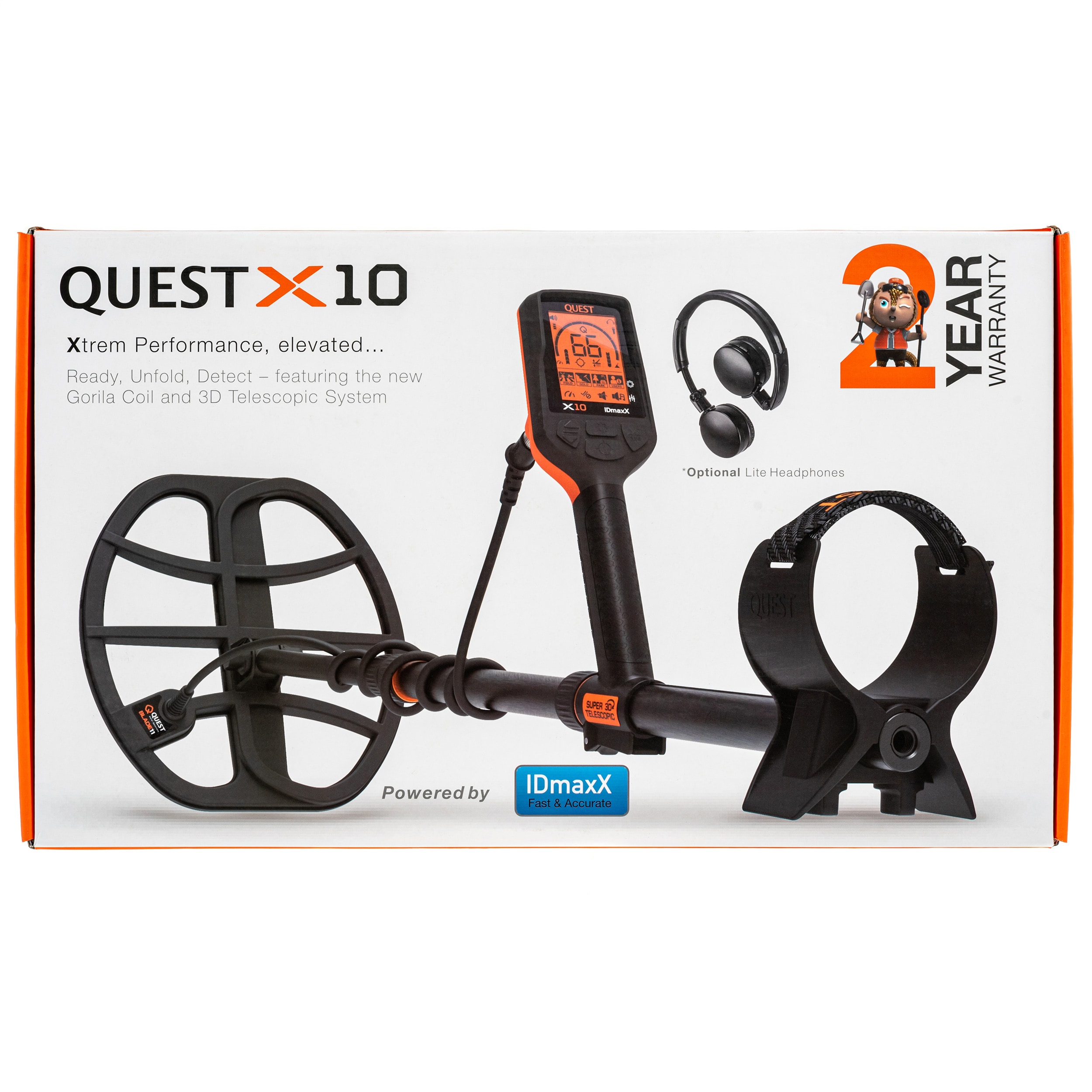 Quest X10 IDMaxX Metallinpaljastin + Langattomat Kuulokkeet