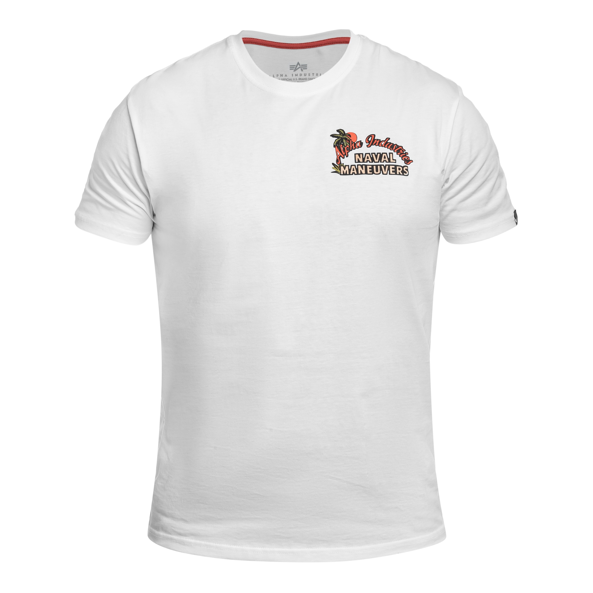 Alpha Industries Naval Maneuvers Back Print T-paita - White