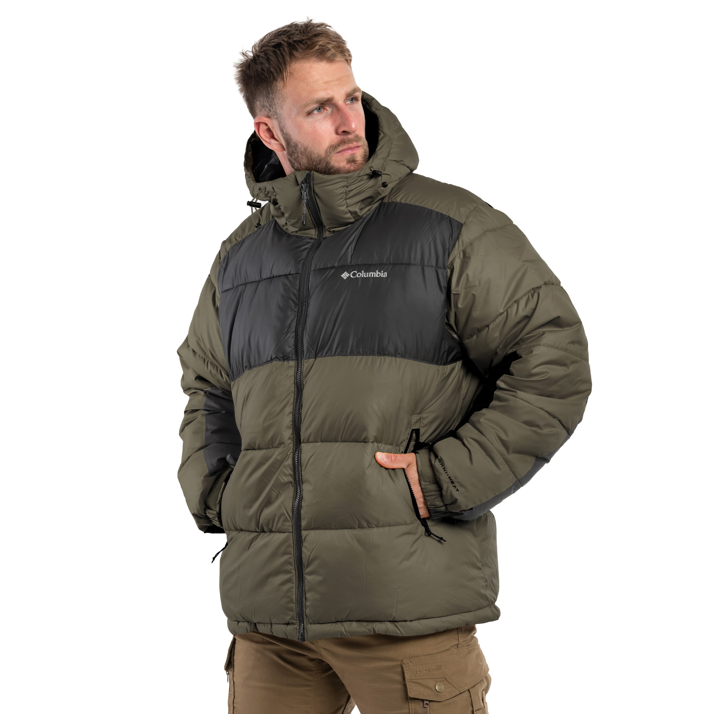 Columbia Pike Lake II Hooded Puffer Takki - Stone Green/Shark