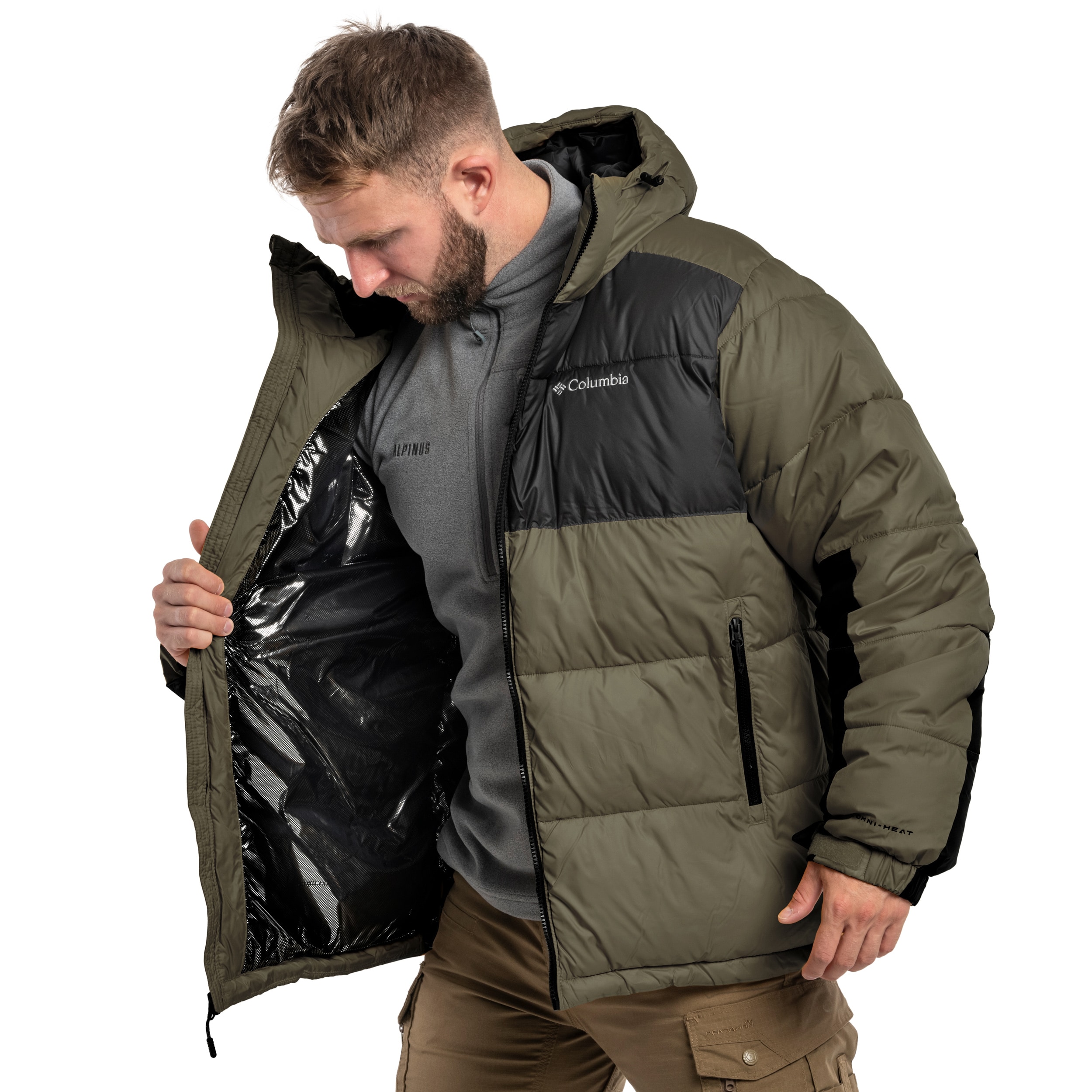 Columbia Pike Lake II Hooded Puffer Takki - Stone Green/Shark