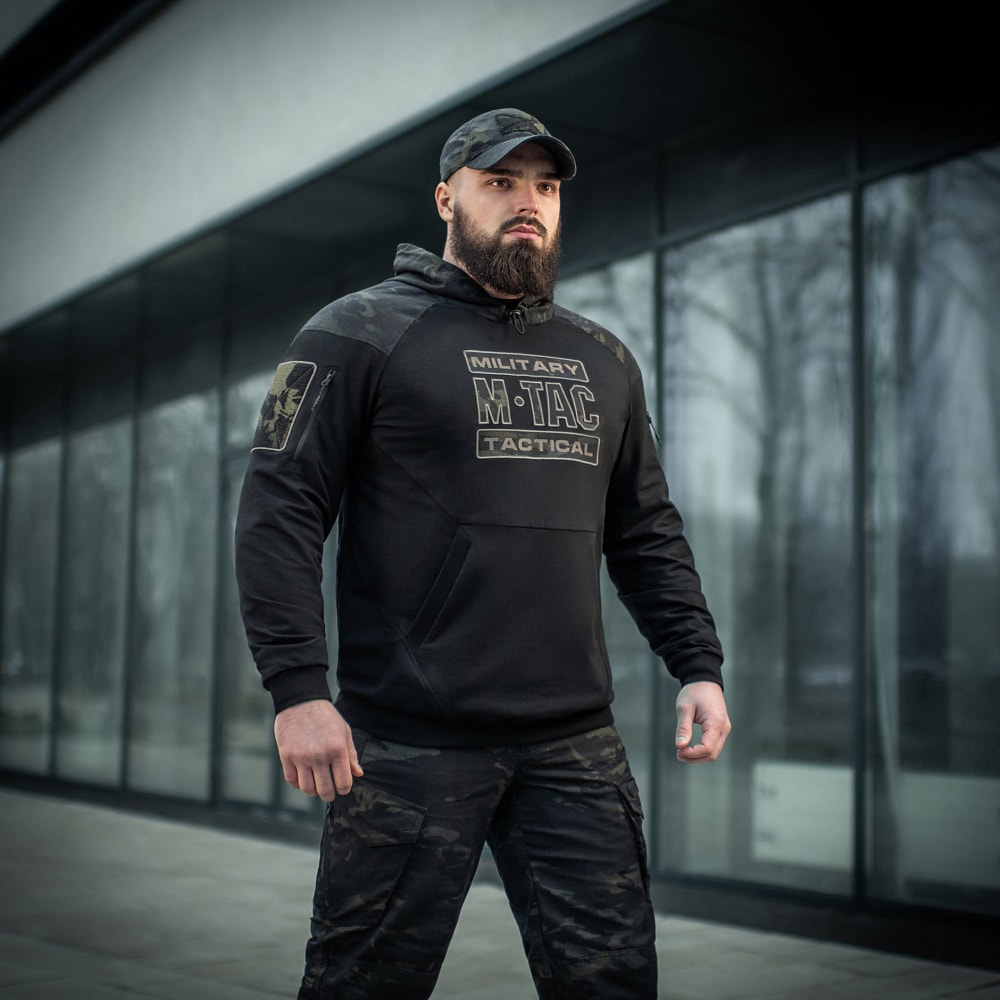 M-Tac Hoodie Combat - Black/MultiCam Black huppari