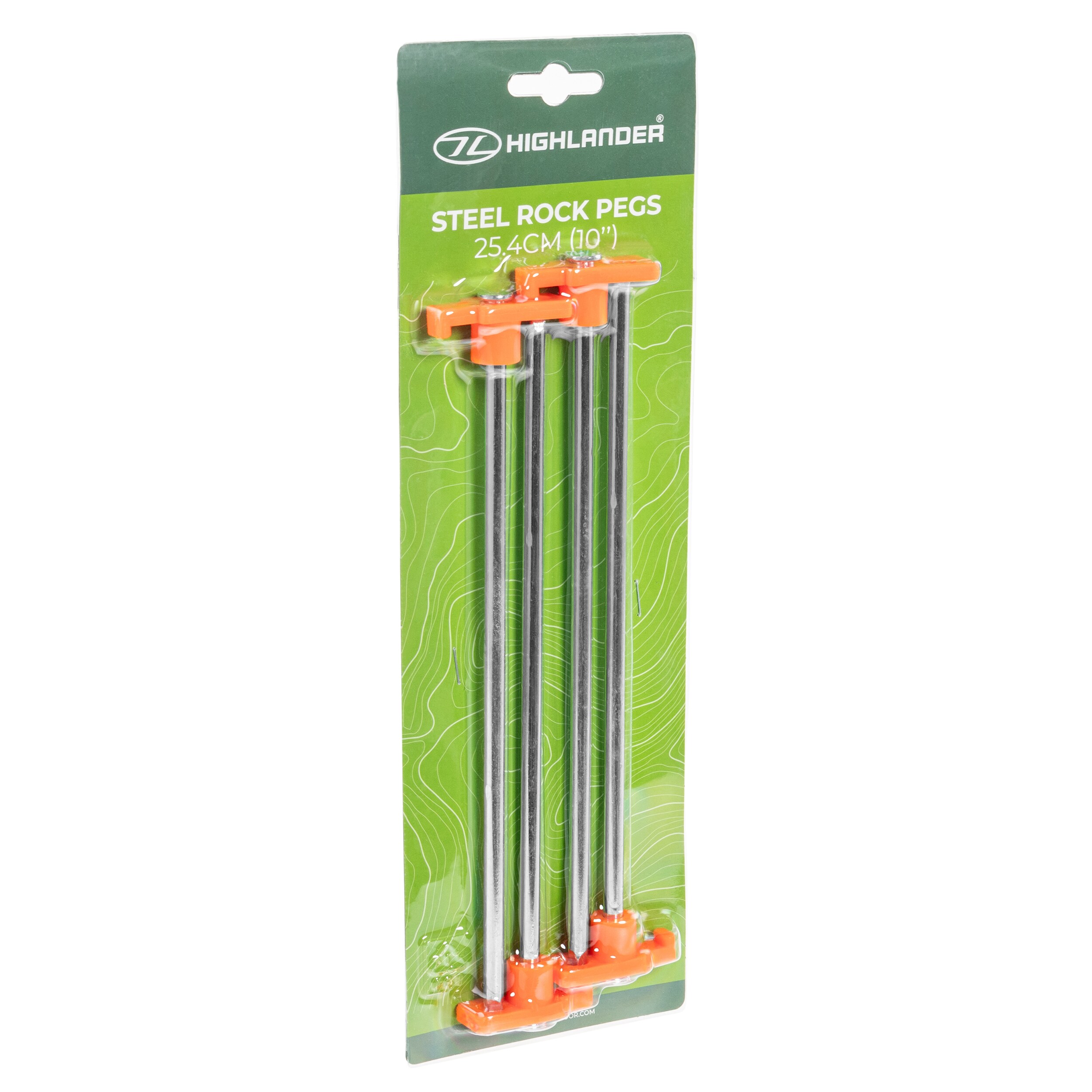Highlander Outdoor Rock Pegs Teräskärkiset Telttakiilat 25,4 cm - 4 kpl