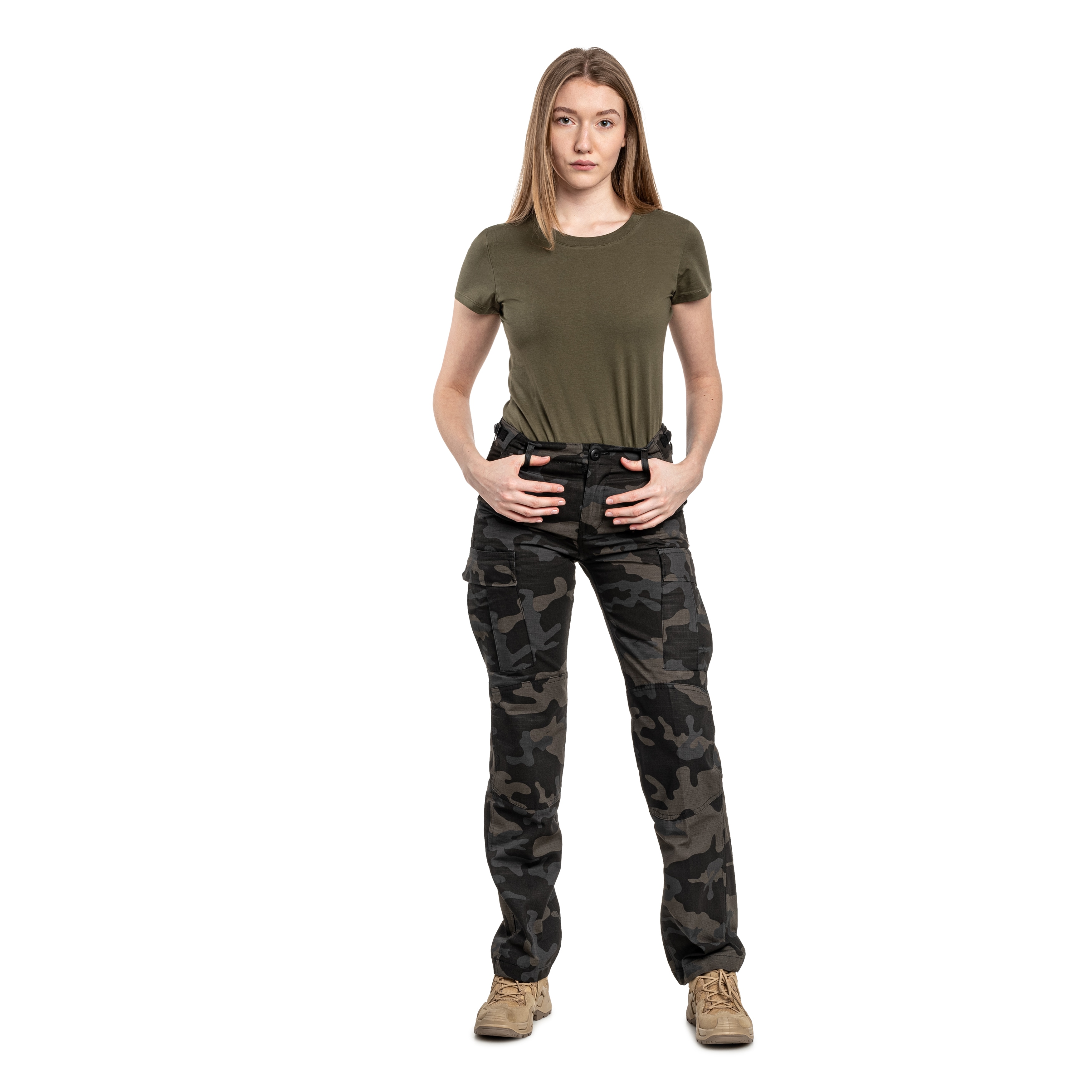 Brandit Cargo BDU Rip-Stop Naisten Housut - Dark Camo