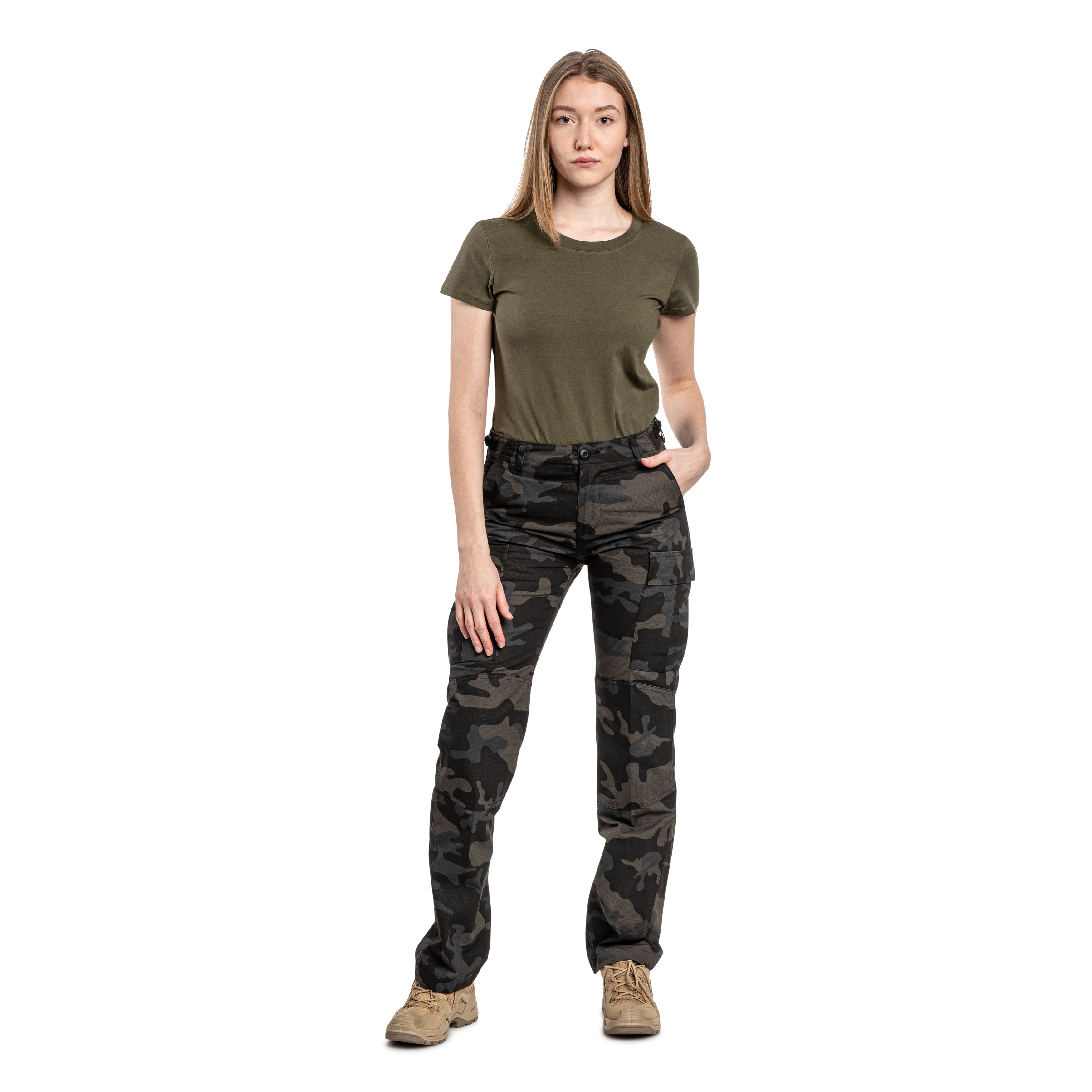 Brandit Cargo BDU Rip-Stop Naisten Housut - Dark Camo