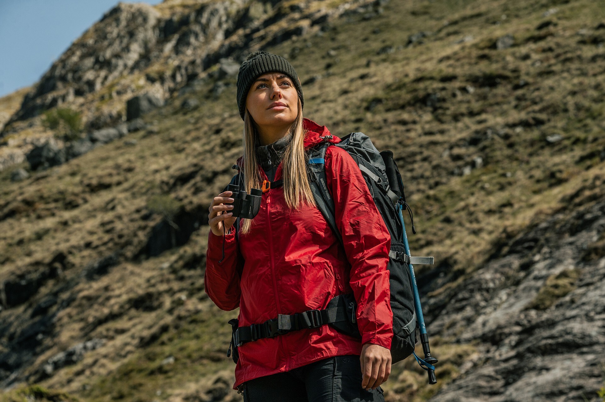 Highlander Outdoor Stow & Go Pack Away Naisten Takki - Red