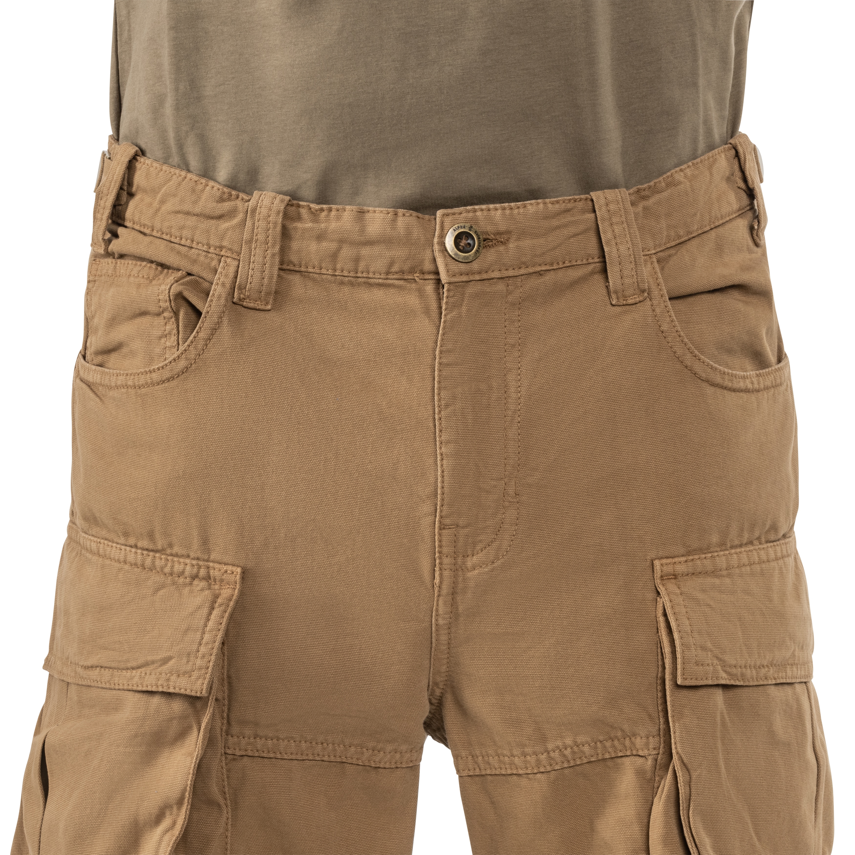 Alpha Industries Canvas Cargo Shorts - Khaki