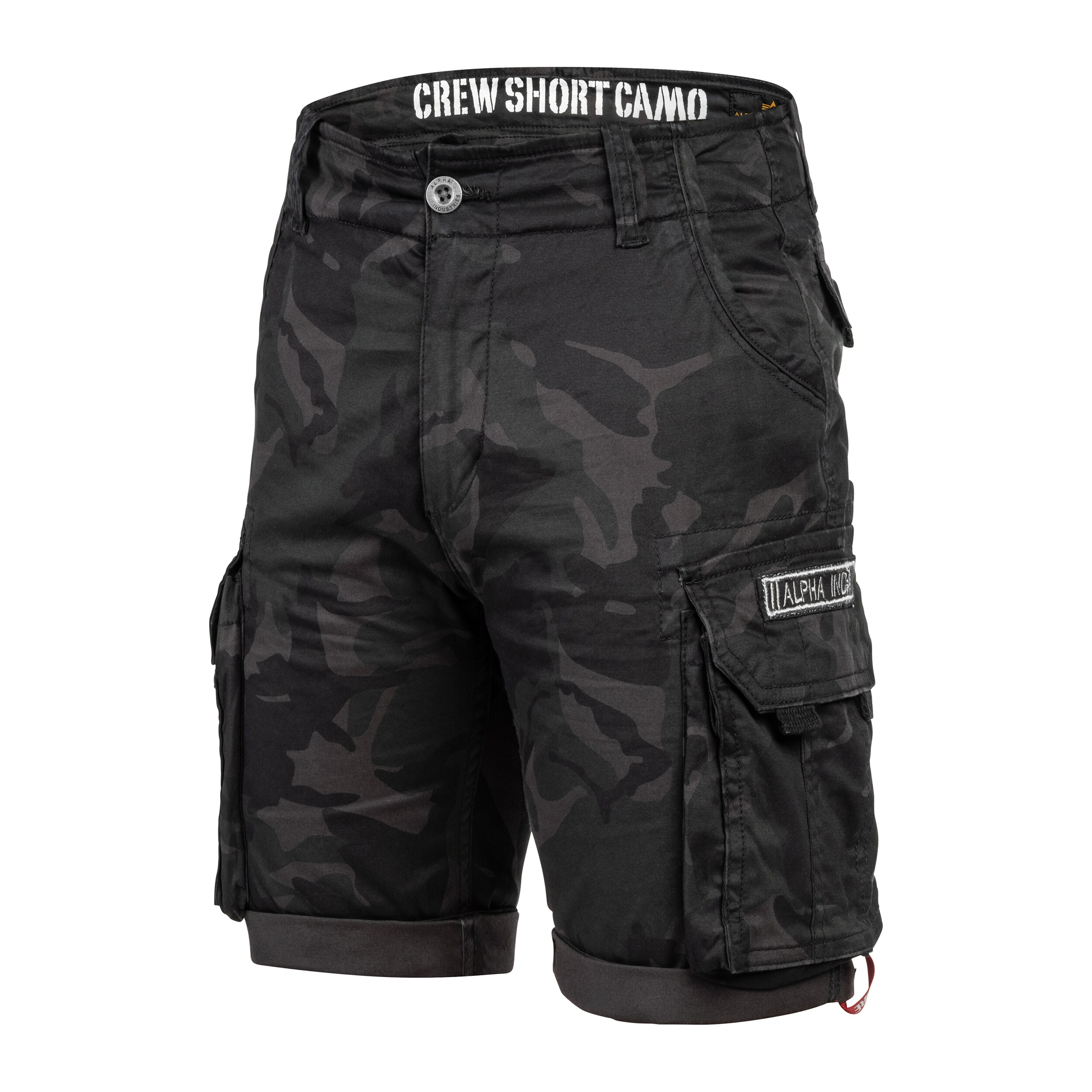 Alpha Industries Crew Short - Black Camo -shortsit