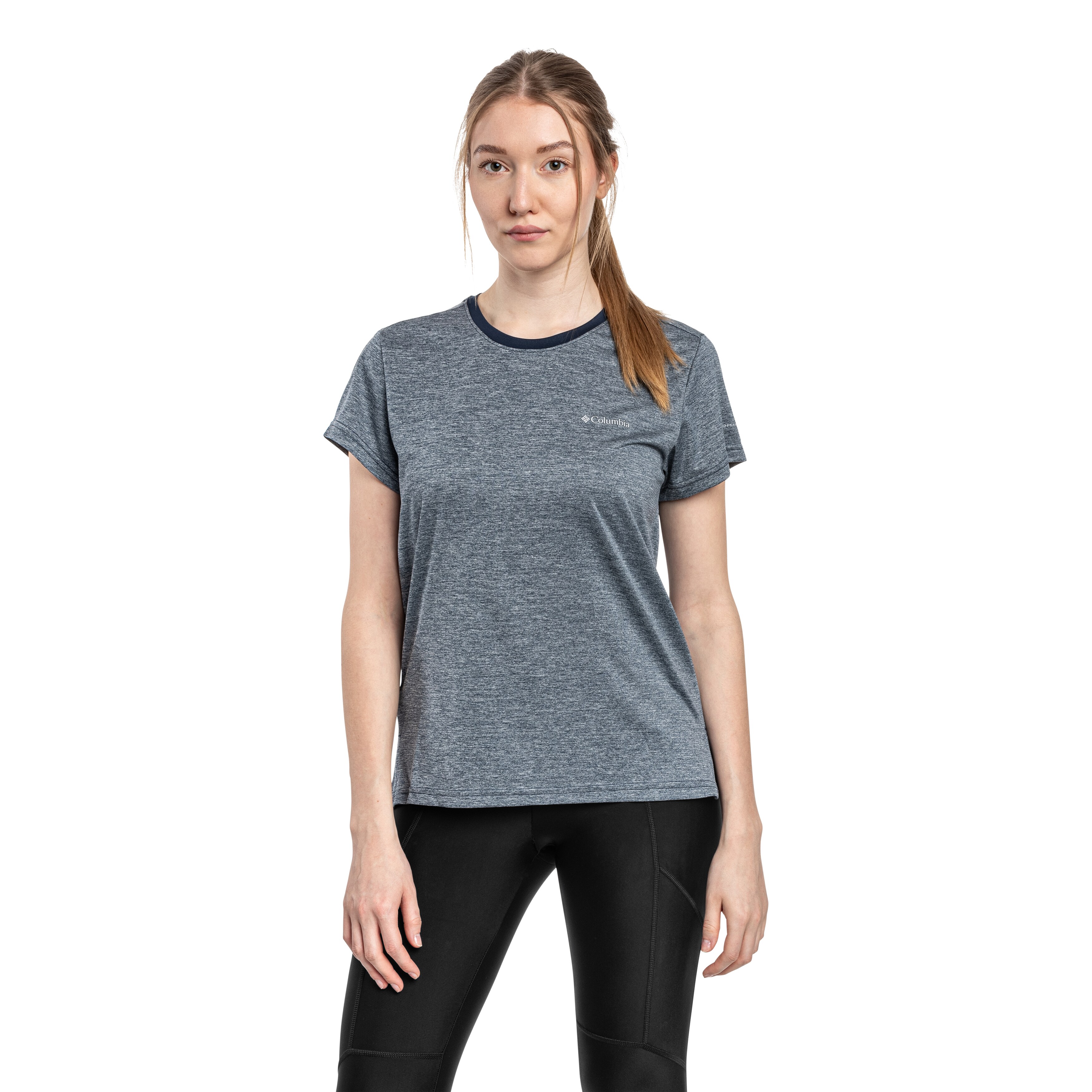 Columbia Bluevista Hill Short Sleeve Crew Naisten T-paita - Collegiate Navy Heather