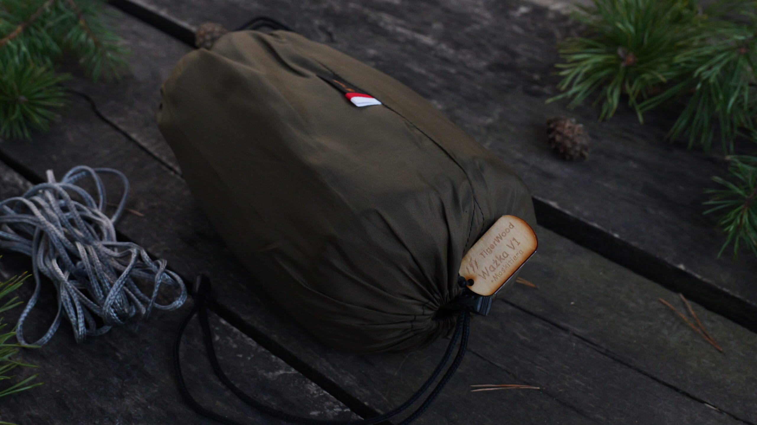TigerWood Ważka V1 Double Zip riippumatto hyttysverkolla - Khaki