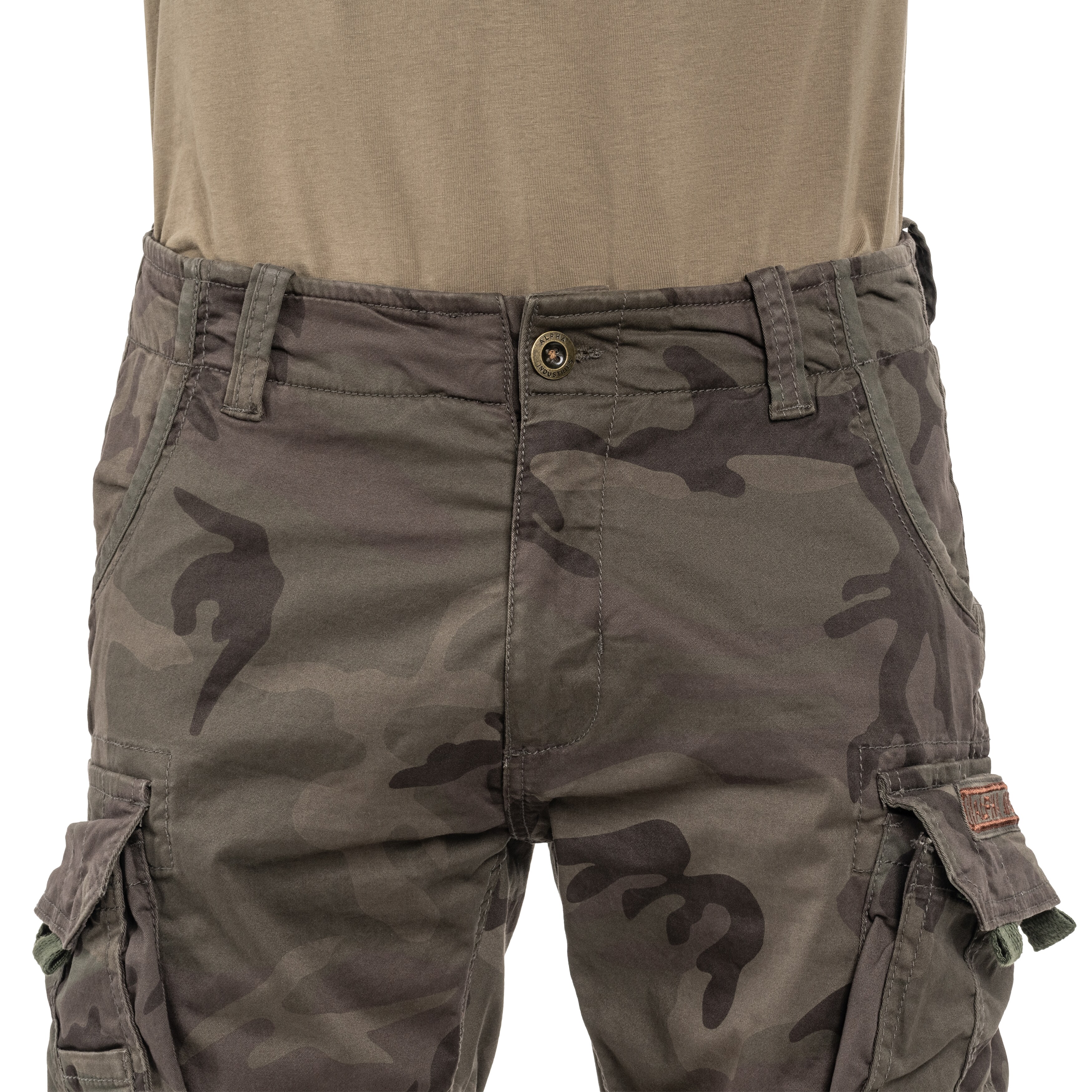 Alpha Industries Crew Short - Dark Olive Camo -shortsit