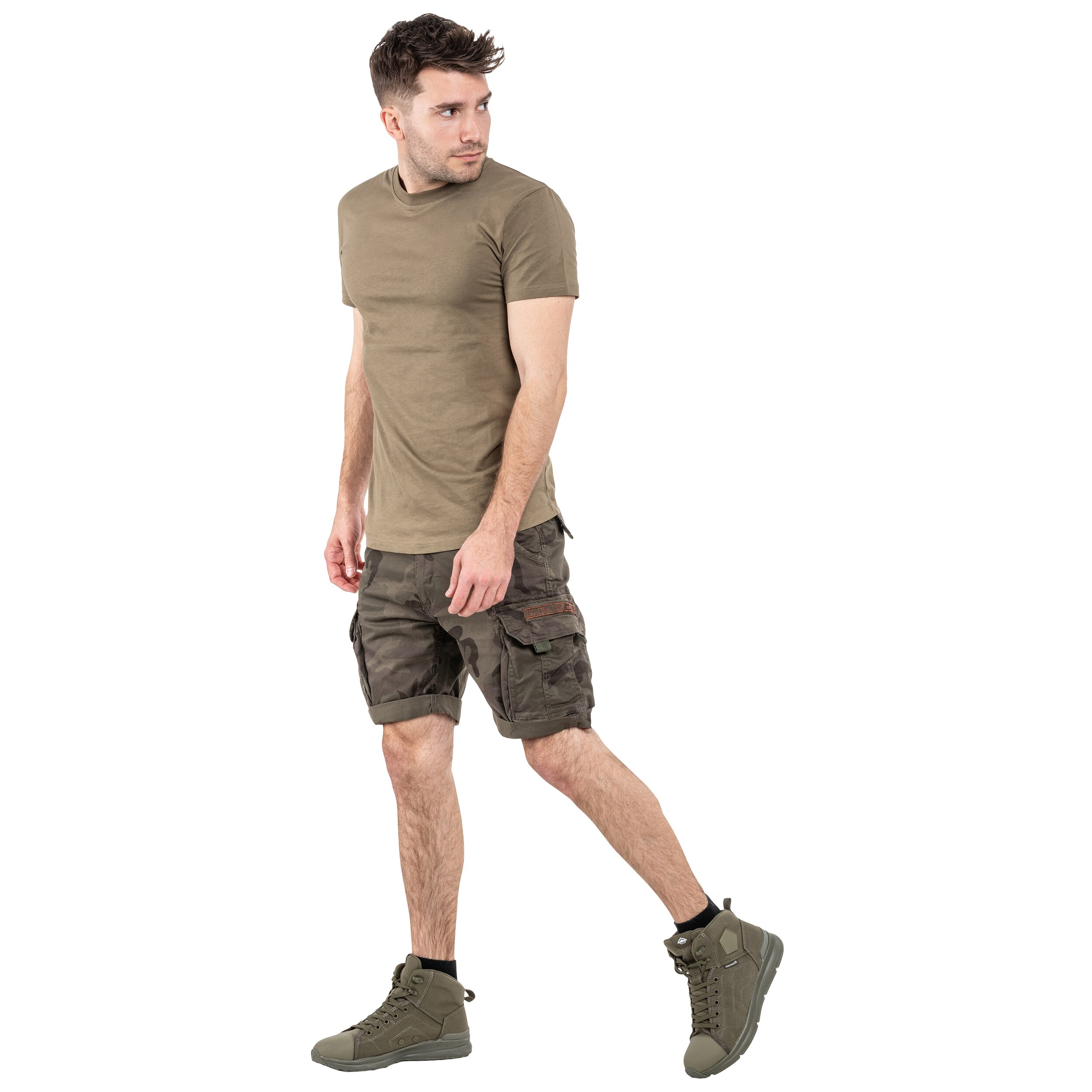 Alpha Industries Crew Short - Dark Olive Camo -shortsit