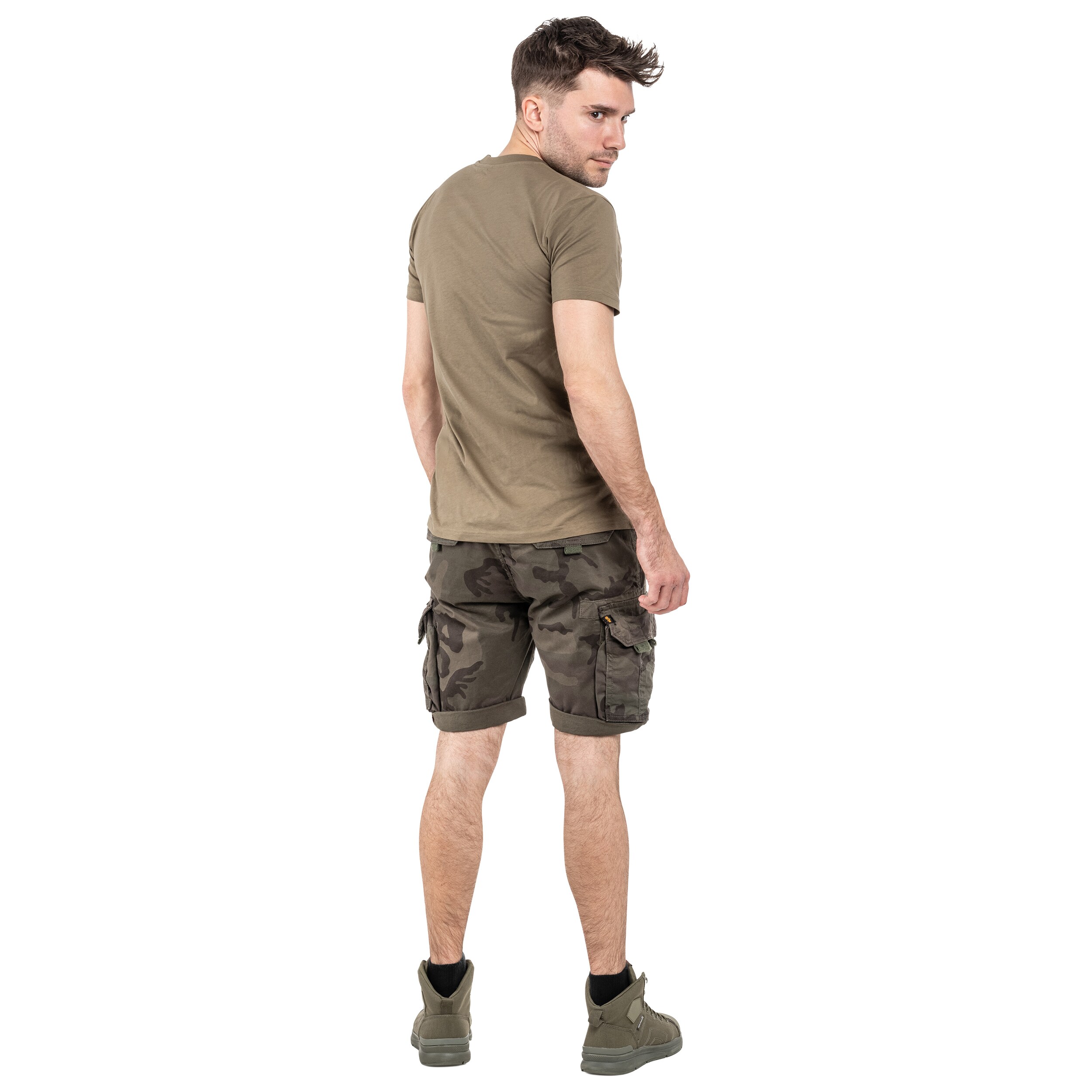 Alpha Industries Crew Short - Dark Olive Camo -shortsit