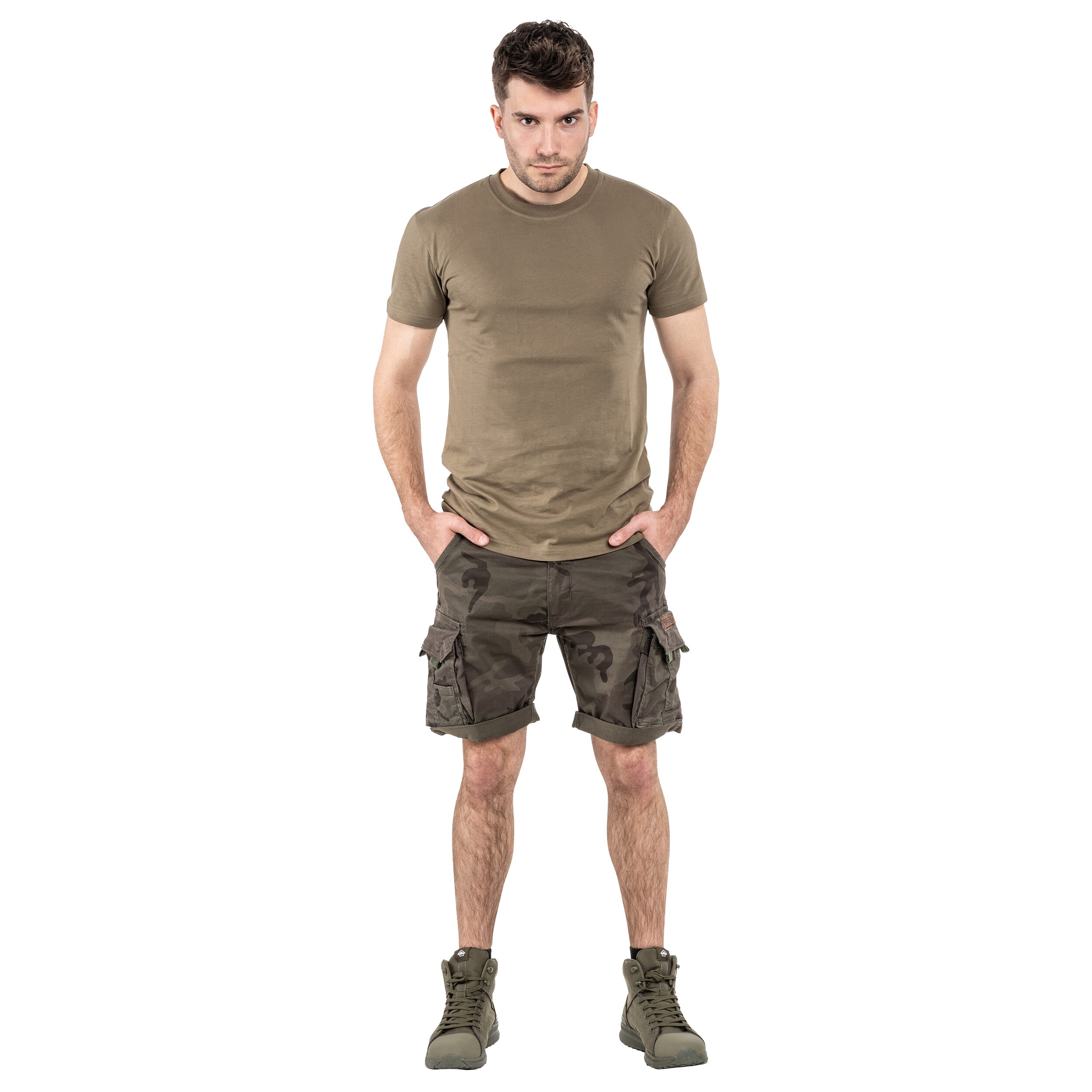 Alpha Industries Crew Short - Dark Olive Camo -shortsit