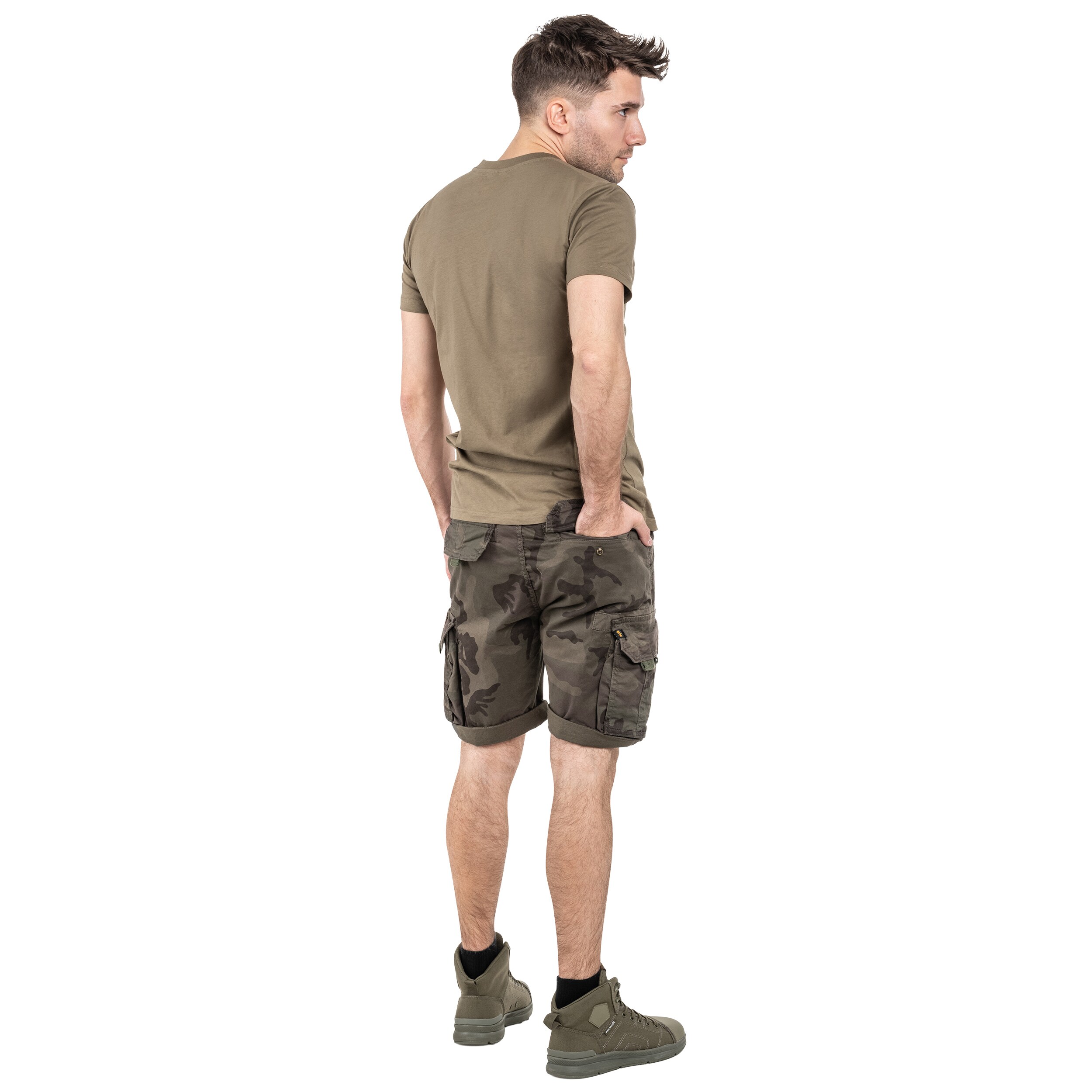 Alpha Industries Crew Short - Dark Olive Camo -shortsit