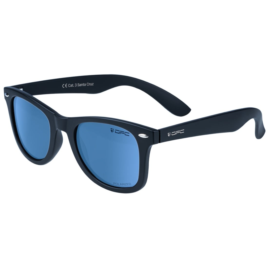 OPC Lifestyle Santa Cruz Matt Black/Blue Revo Aurinkolasit polarisaatiolla