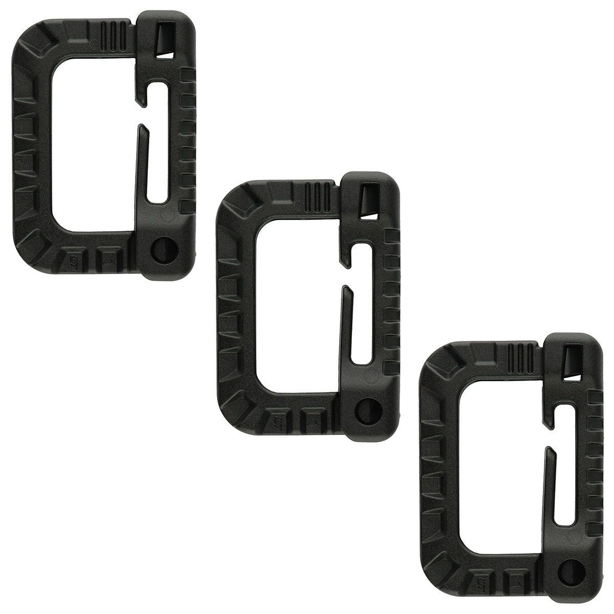 M-Tac D-ring Karabiini - Black 3 kpl