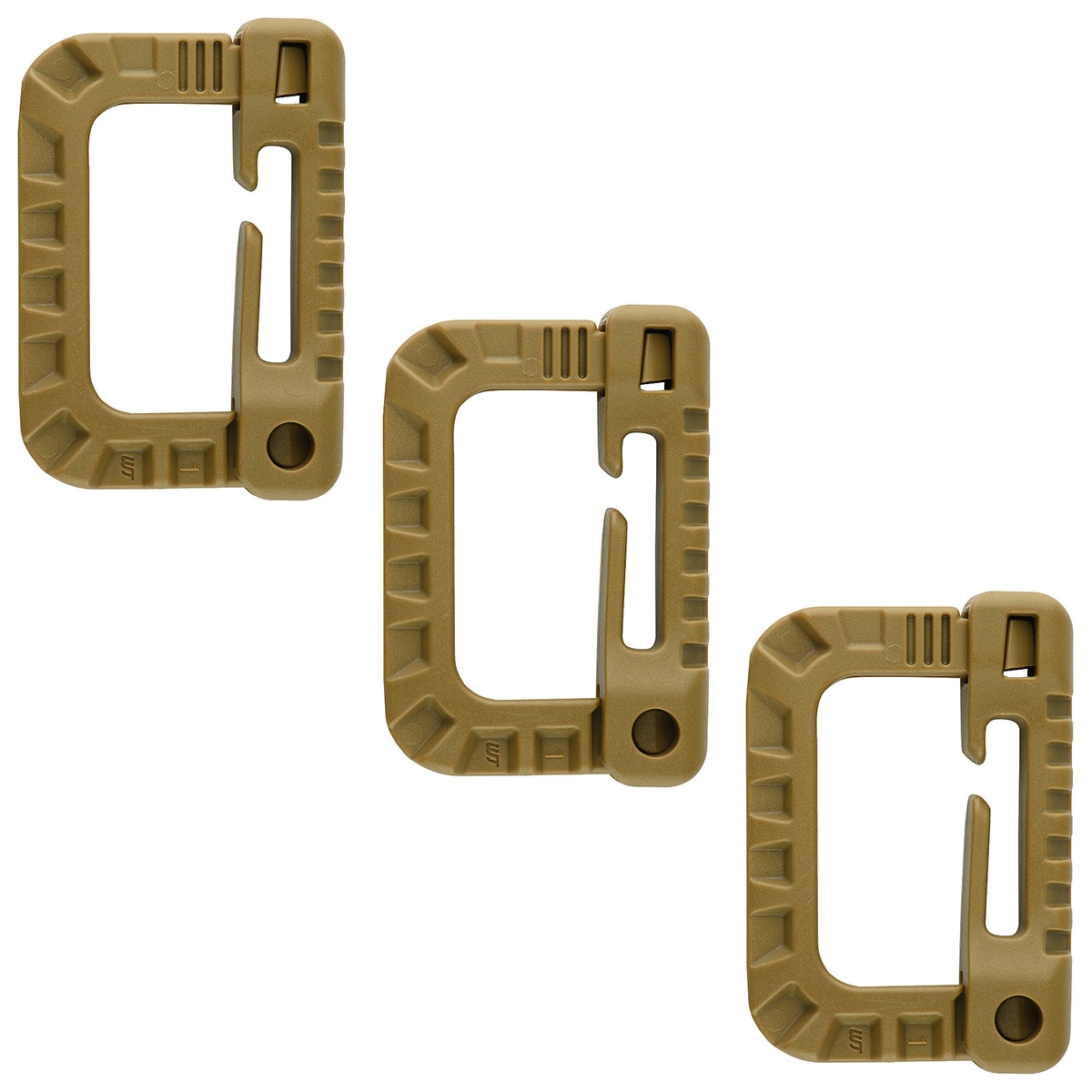 M-Tac D-ring Karabiini 3 kpl - Coyote Brown