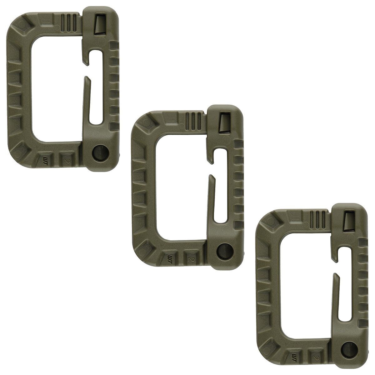 M-Tac D-ring Karabiini - OD Green 3 kpl