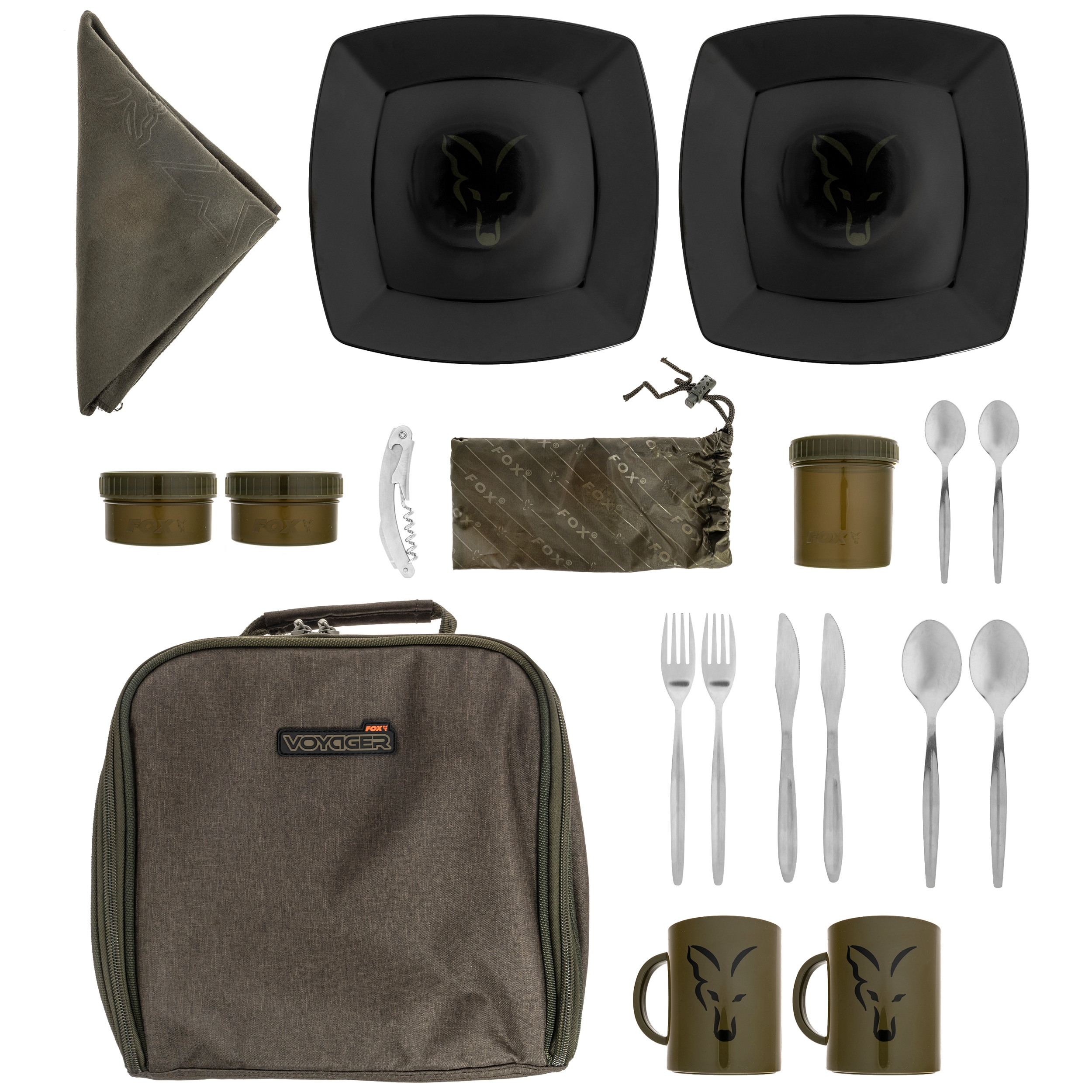 Fox Voyager 2 Person Dinner Set Retkiastiasarja