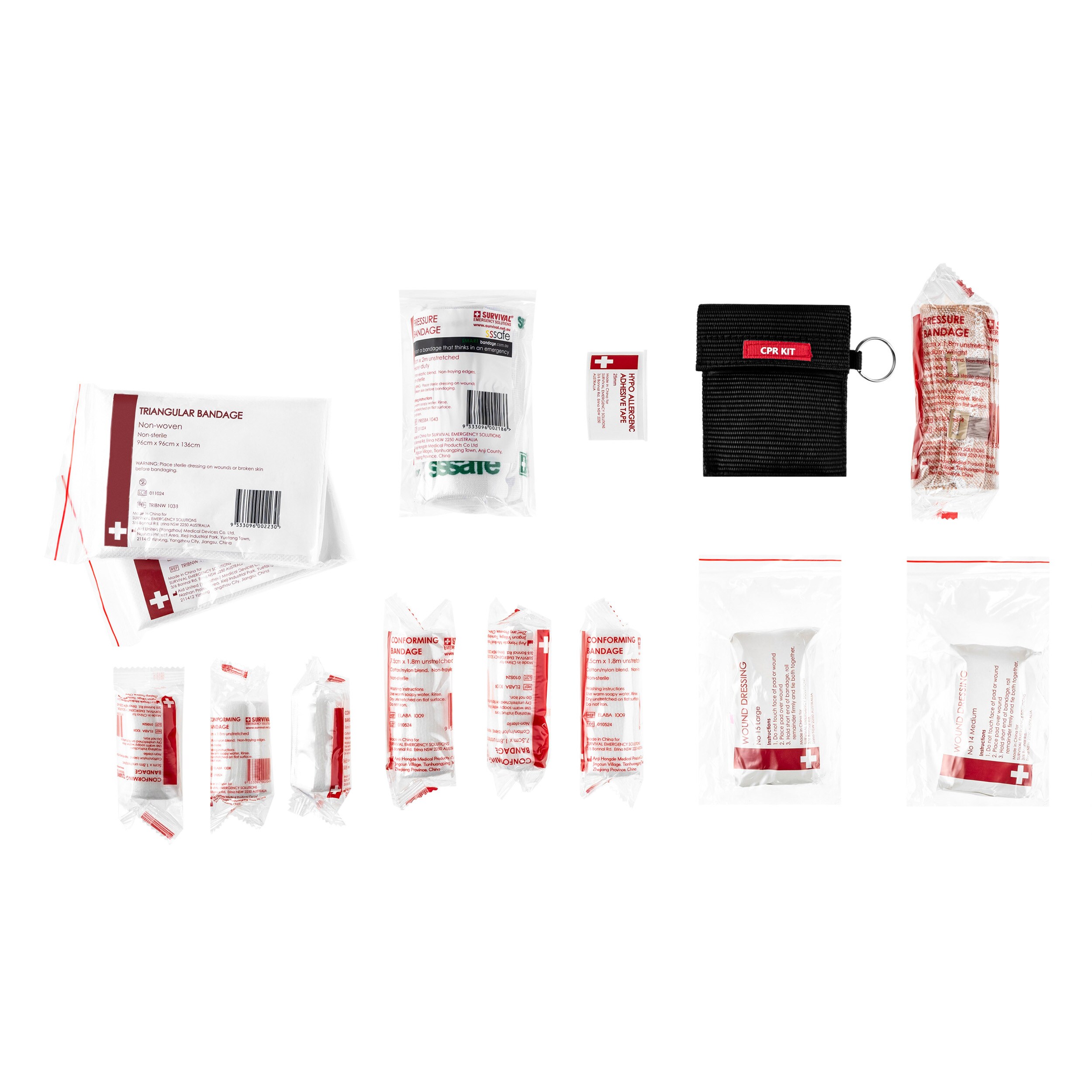 Survival Workplace First Aid Kit Ensiapupakkaus varusteineen