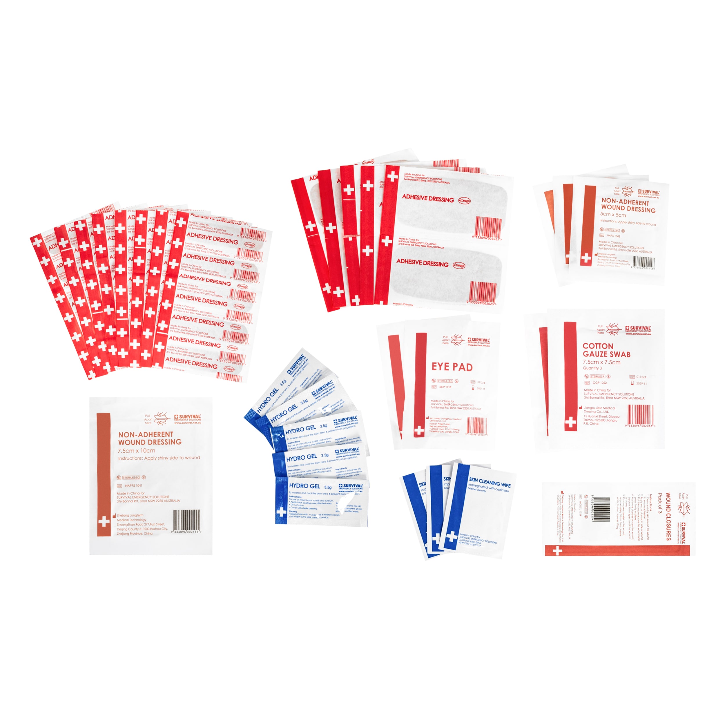 Survival Vehicle First Aid Kit Ensiapupakkaus varusteilla