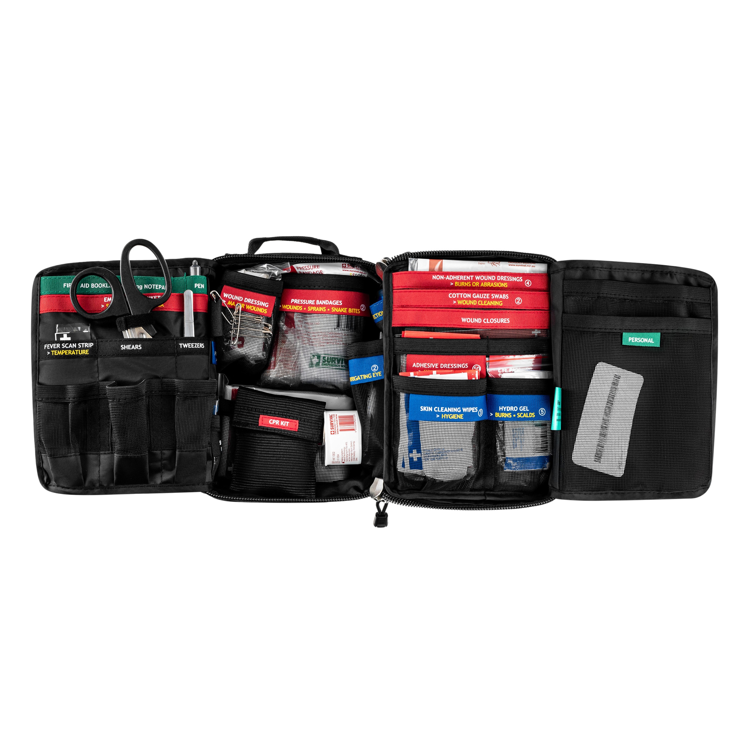 Survival Vehicle First Aid Kit Ensiapupakkaus varusteilla