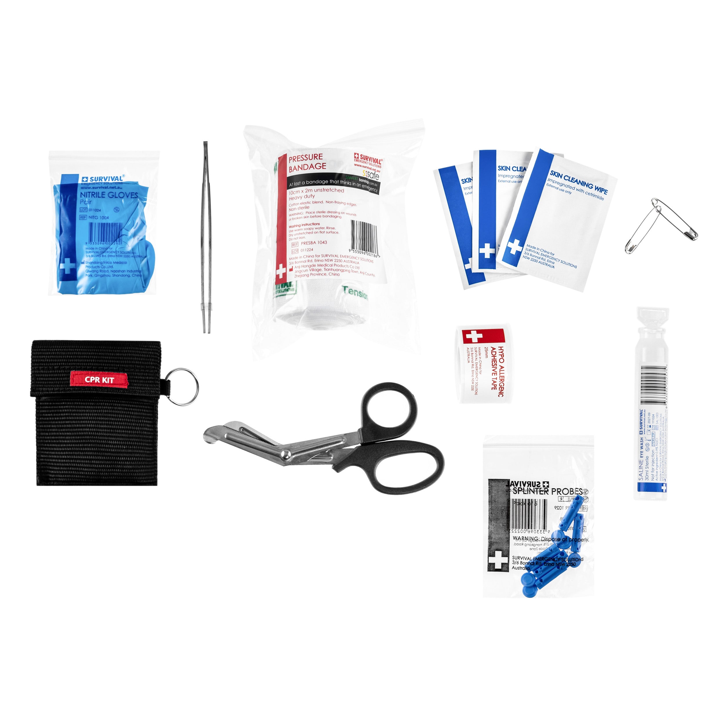 Survival Handy First Aid Kit Ensiapupakkaus varusteilla