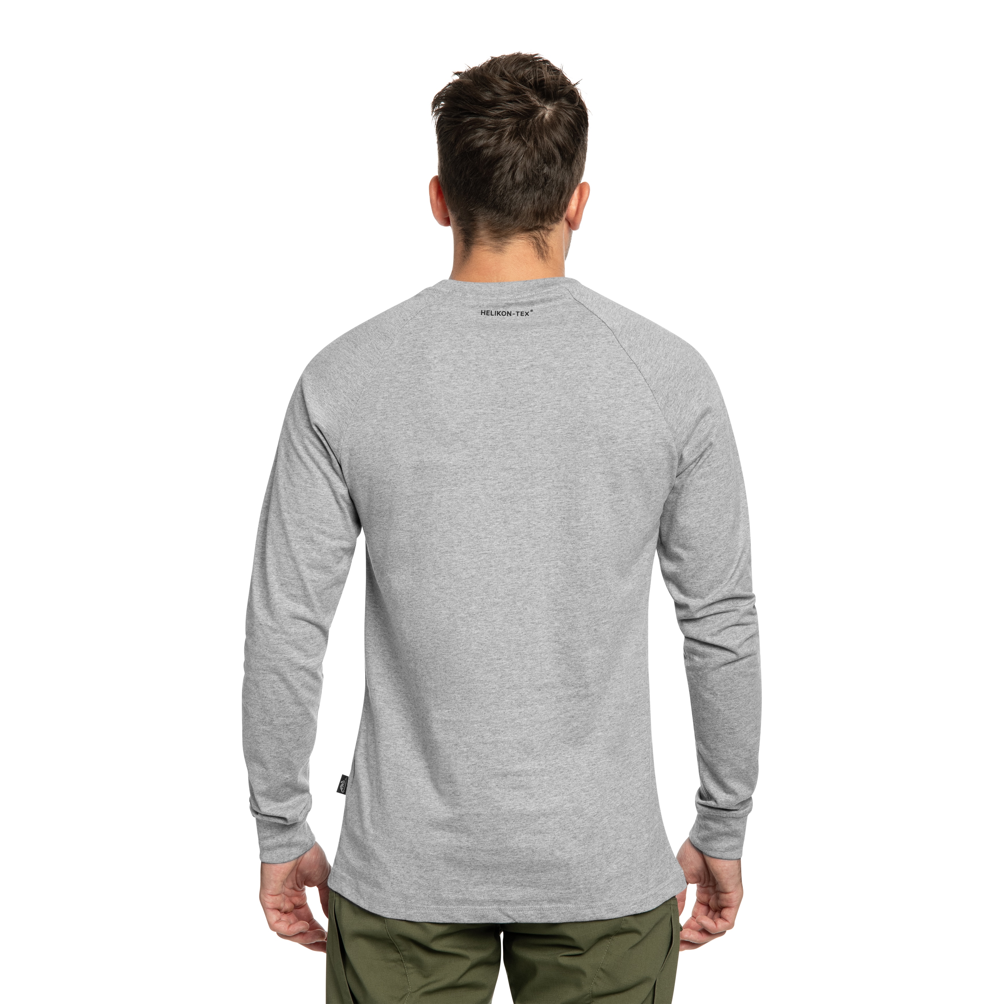 Helikon-Tex Long Sleeve Logo -paita - Grey Melange