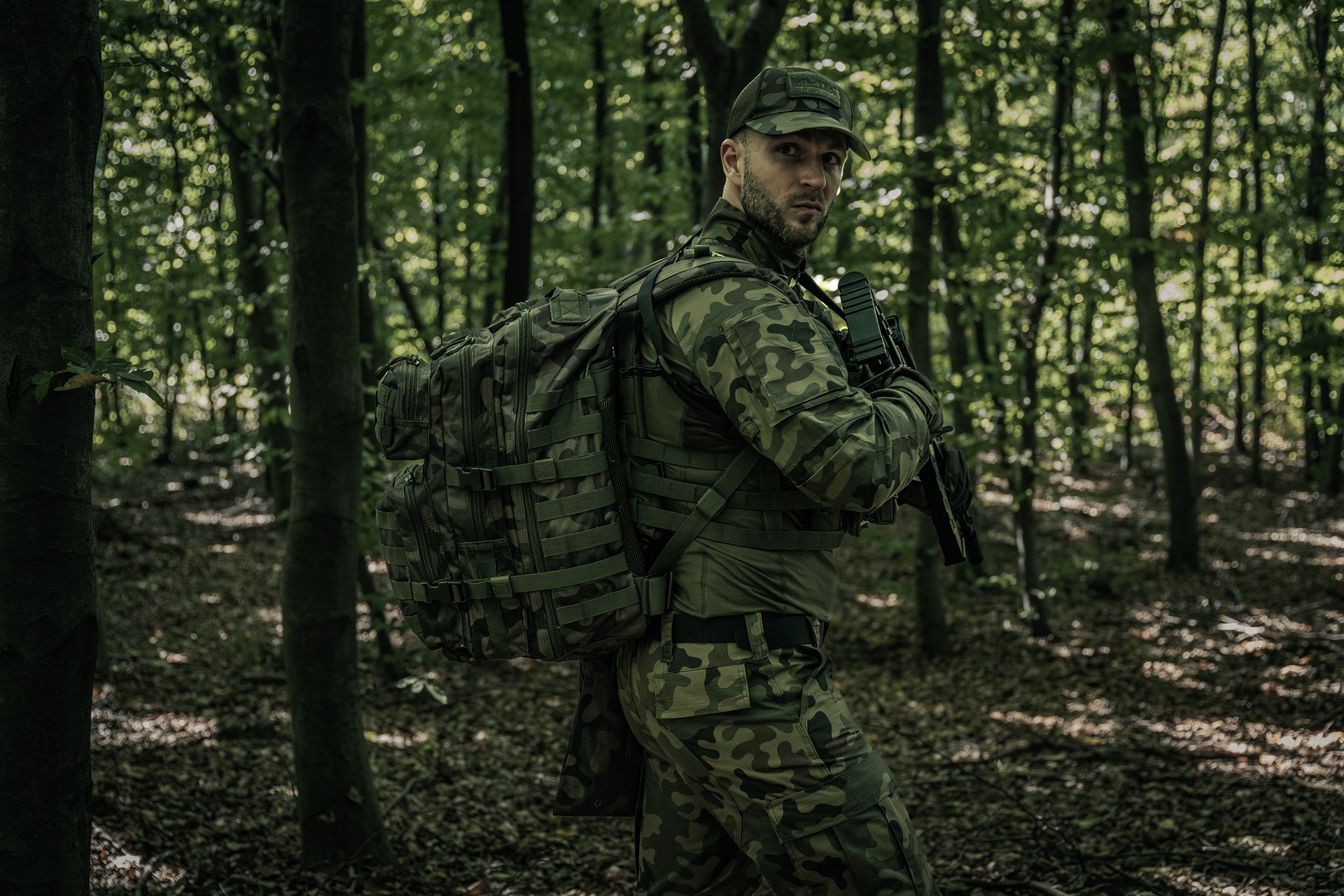 Mil-Tec Assault Pack Large 36 l Reppu - wz.93 Pantera PL Woodland