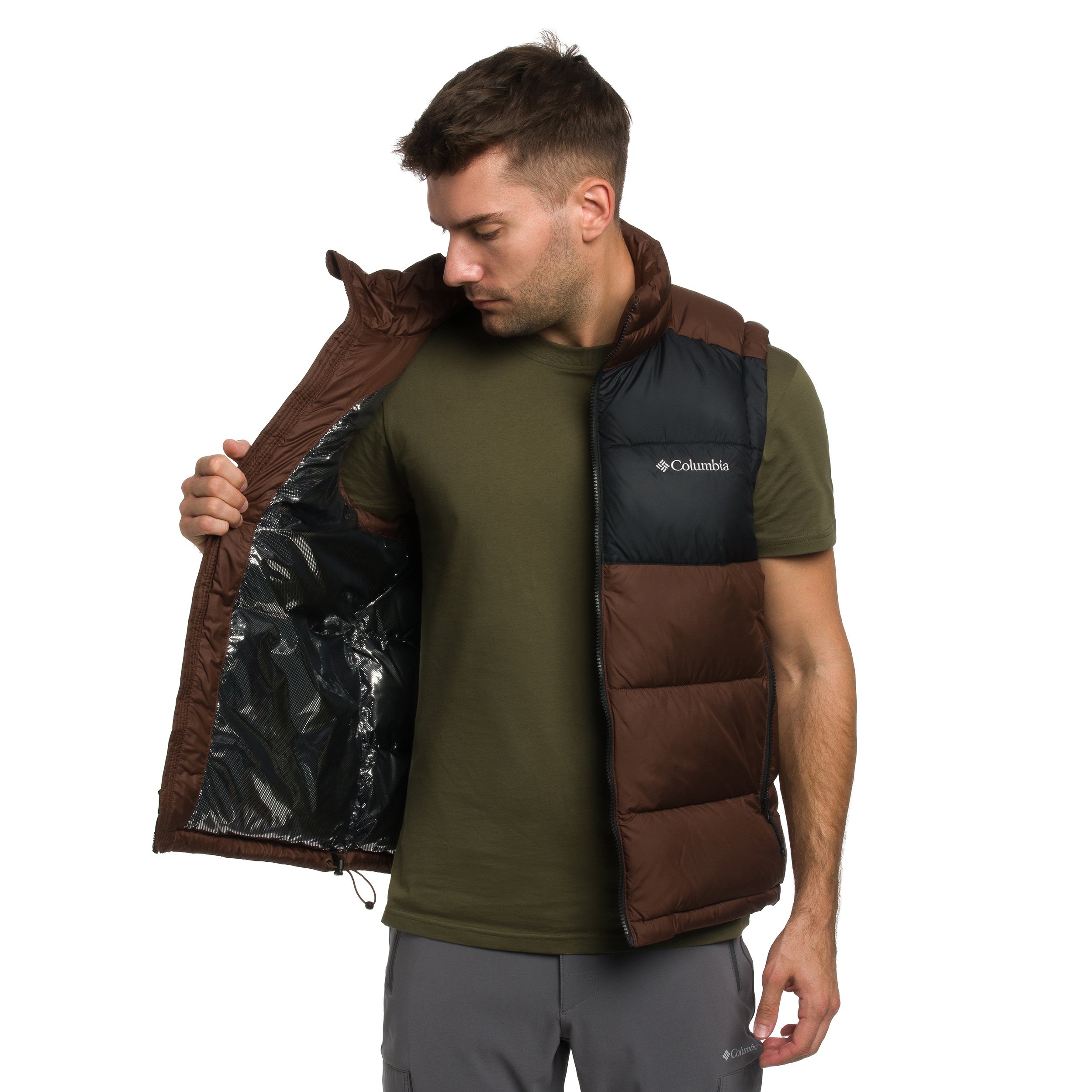 Columbia Pike Lake II Puffer Vest liivi - Tobacco/Black