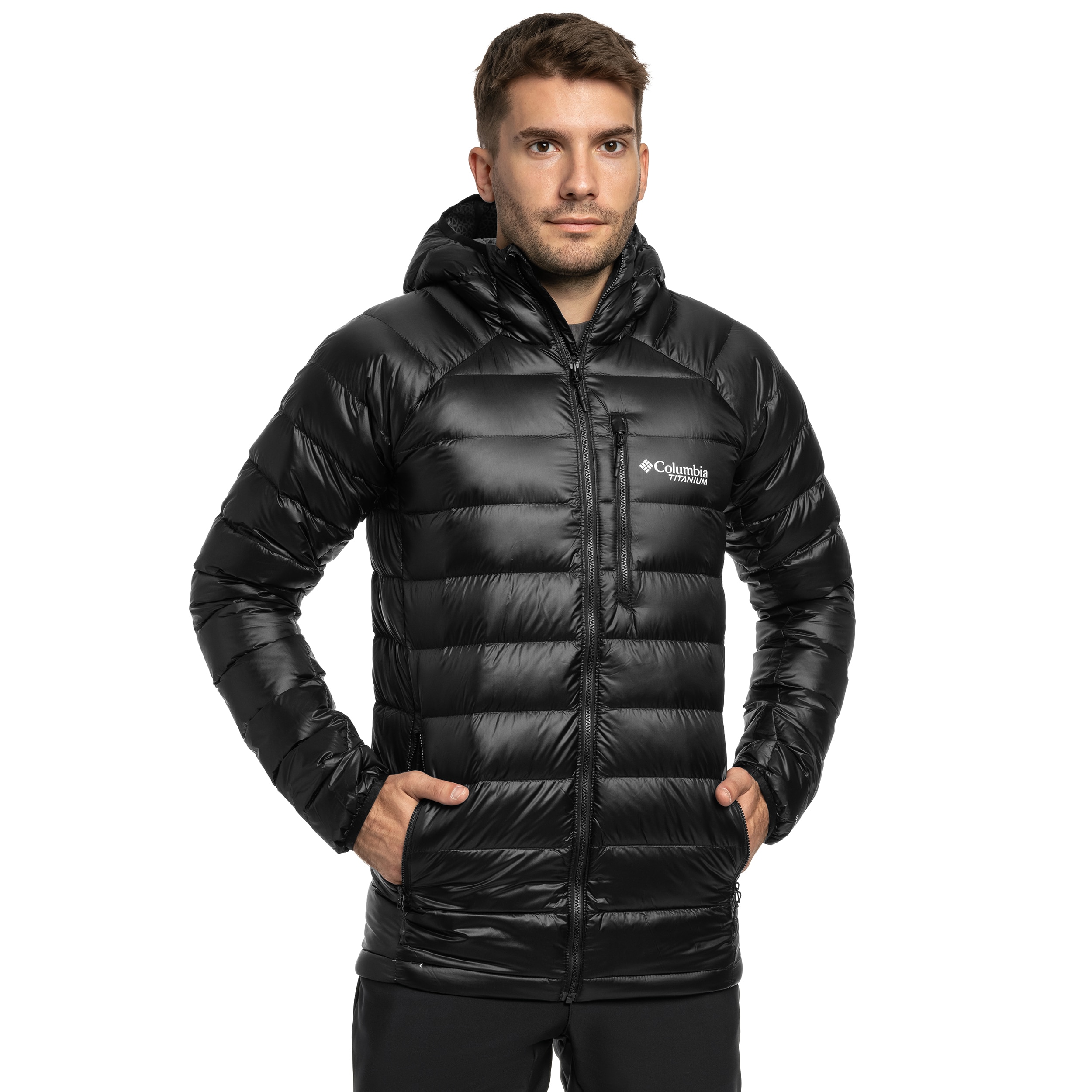 Columbia Arctic Crest Down Hooded Takki - Black