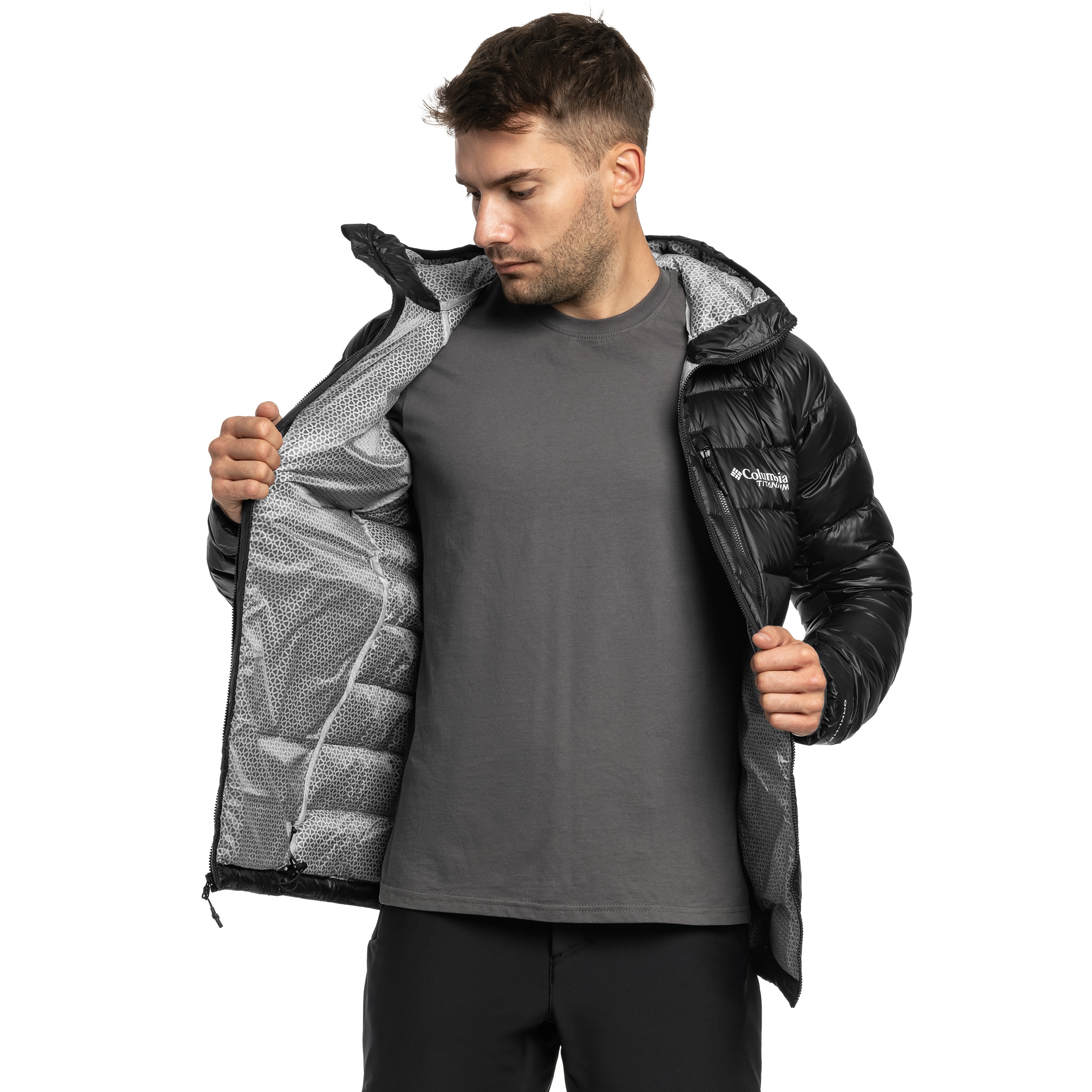 Columbia Arctic Crest Down Hooded Takki - Black