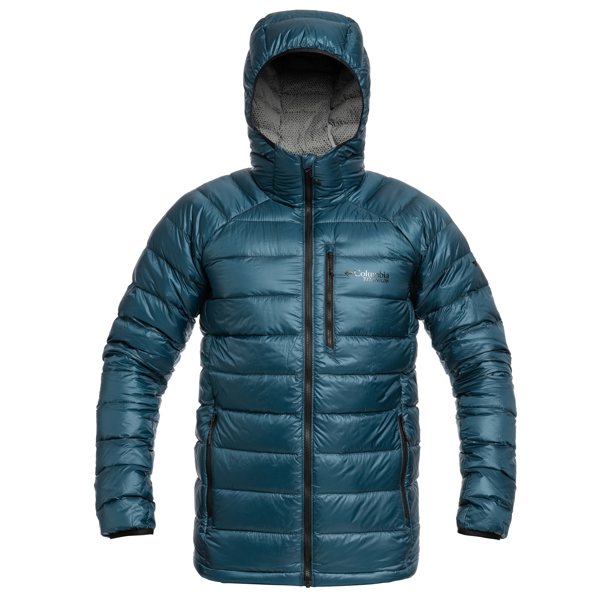 Columbia Arctic Crest Down Hooded Takki - Everblue