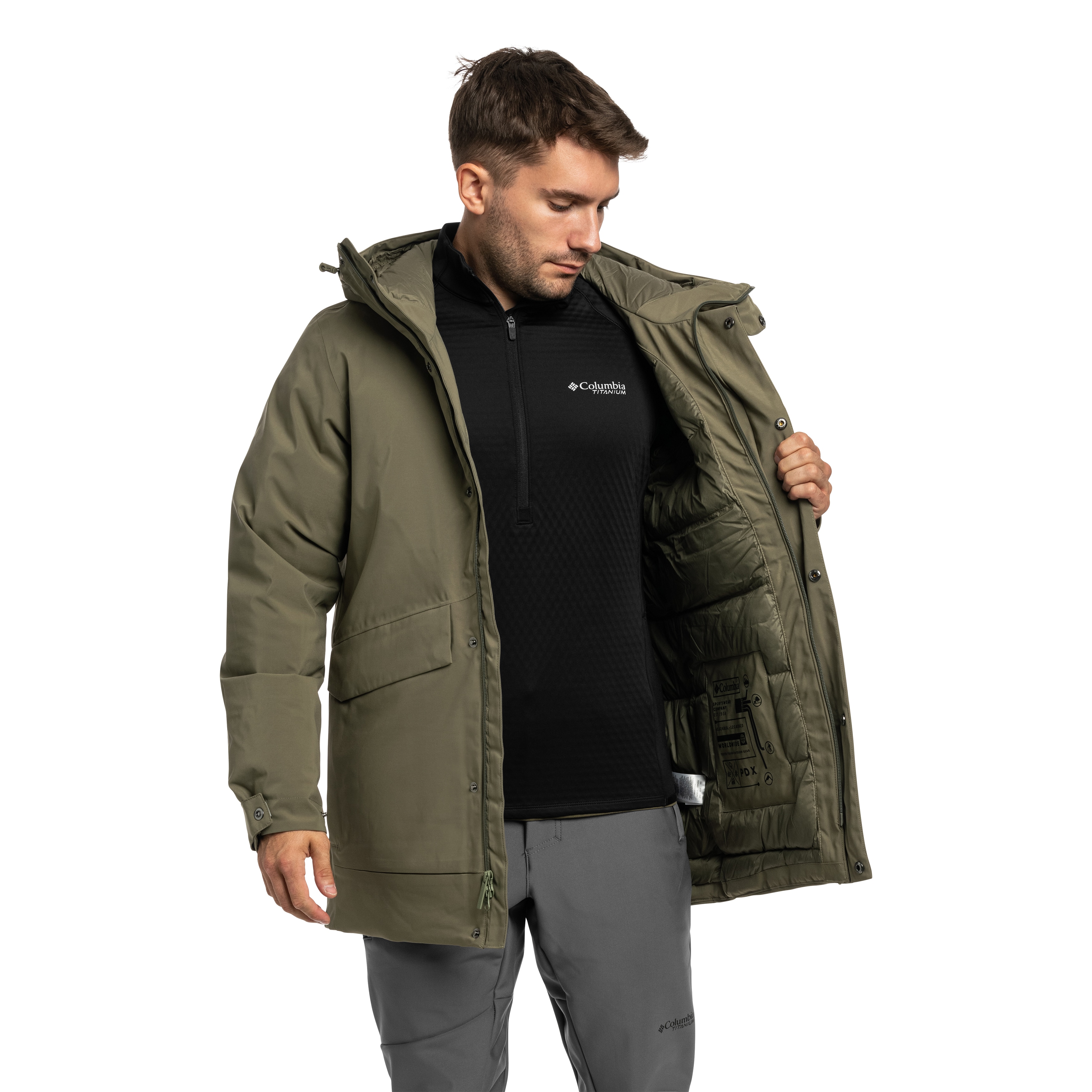Columbia Street Heights Waterproof Down Parka Takki - Stone Green