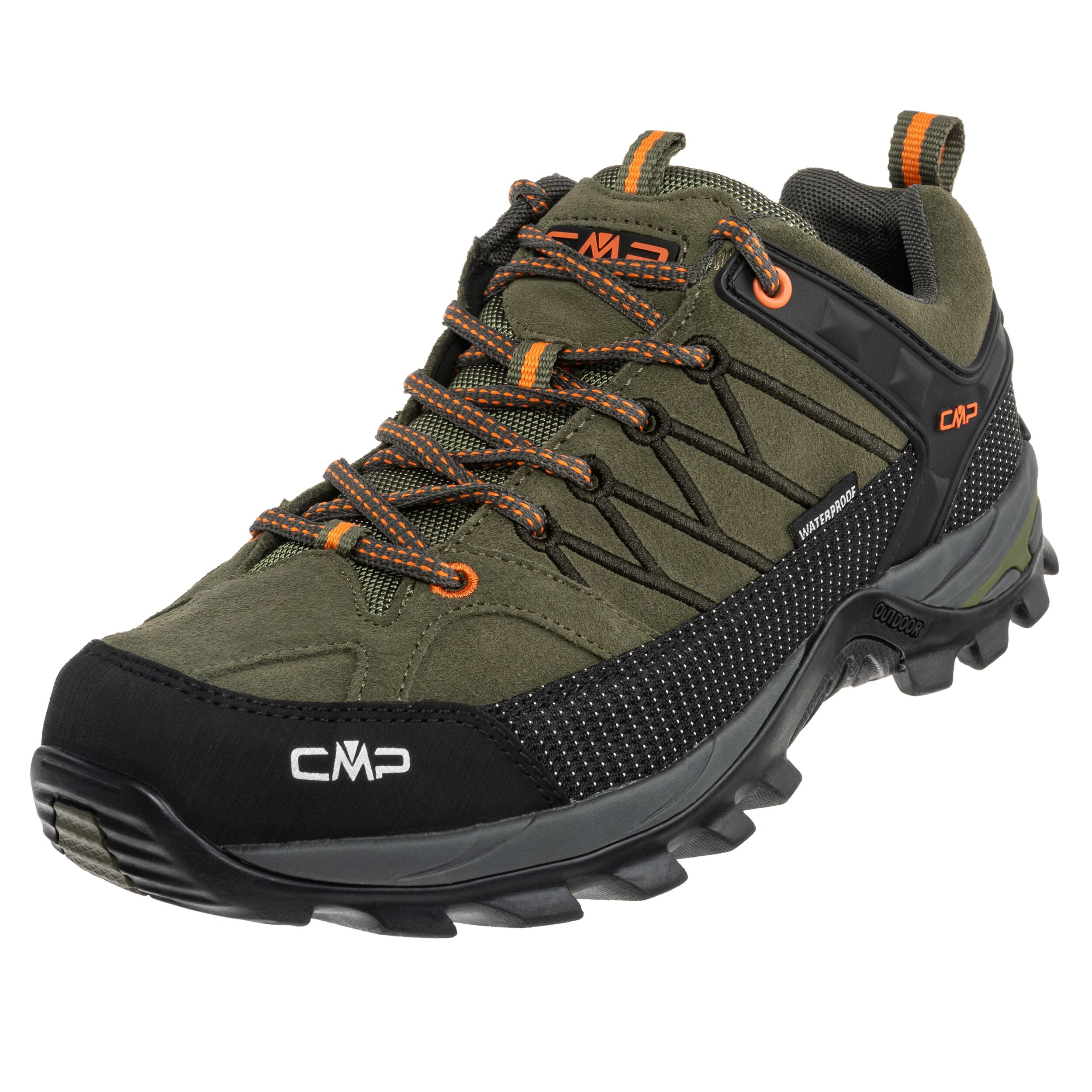 CMP Rigel Low Waterproof Vaelluskengät - Olive/Flame