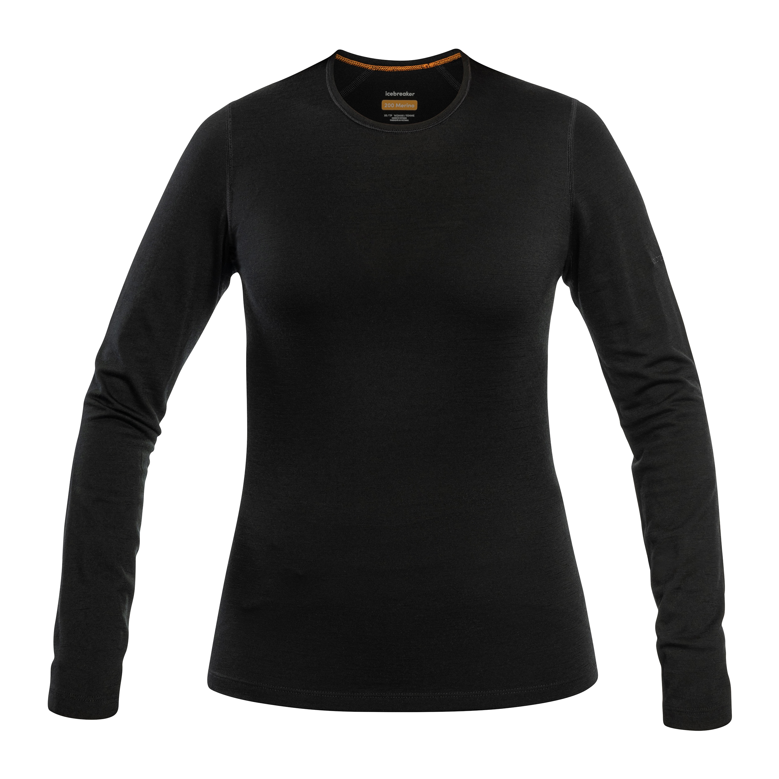 Icebreaker Merino 200 Oasis Long Sleeve Crew Naisten Tekninen Paita - Black